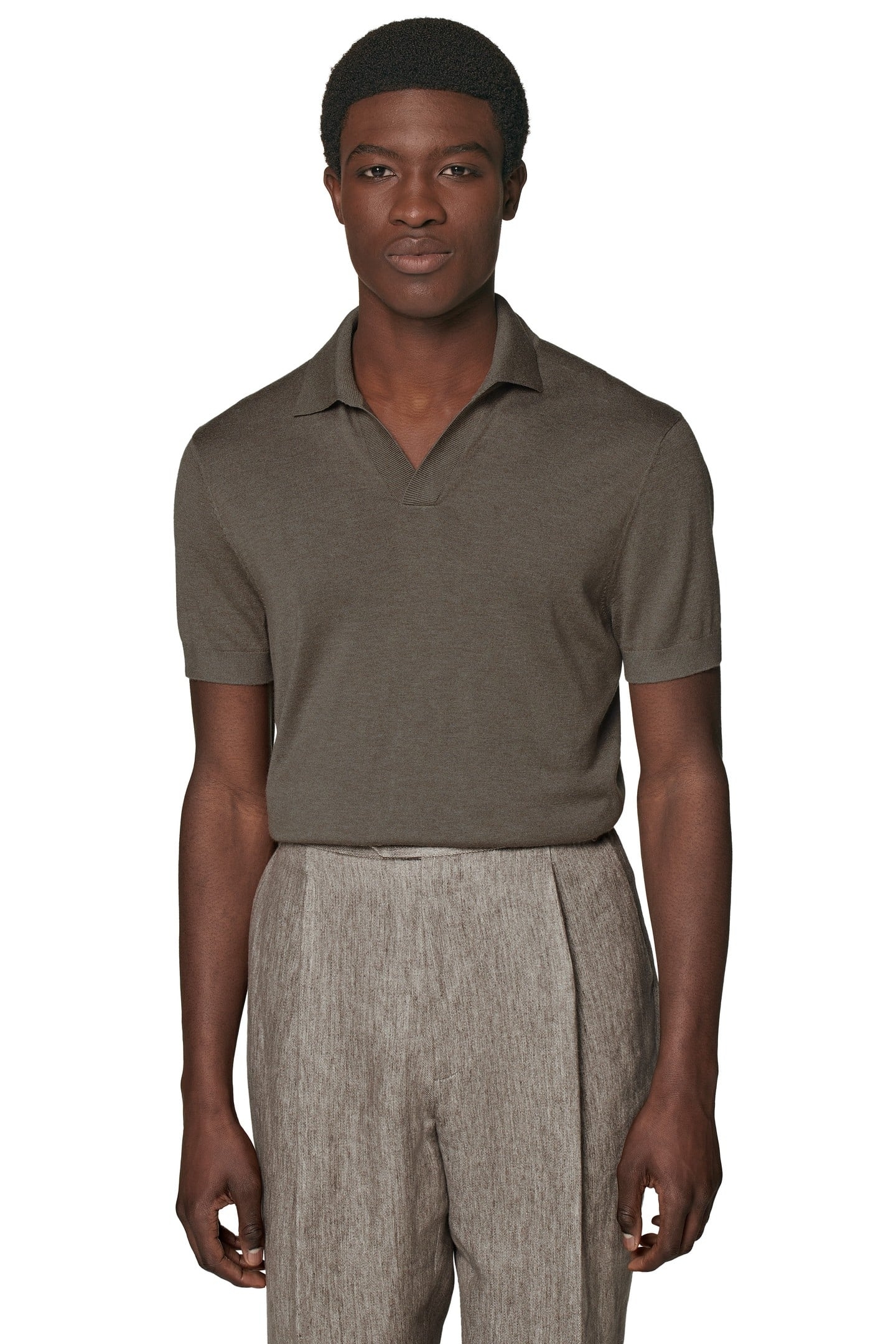 BUTTONLESS POLO TAUPE LUX TAUPE 5