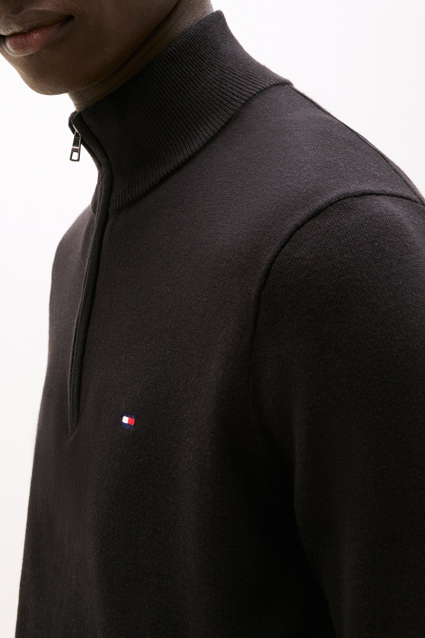 ESSENTIAL COTTON ZIP JUMPER BLACK 6