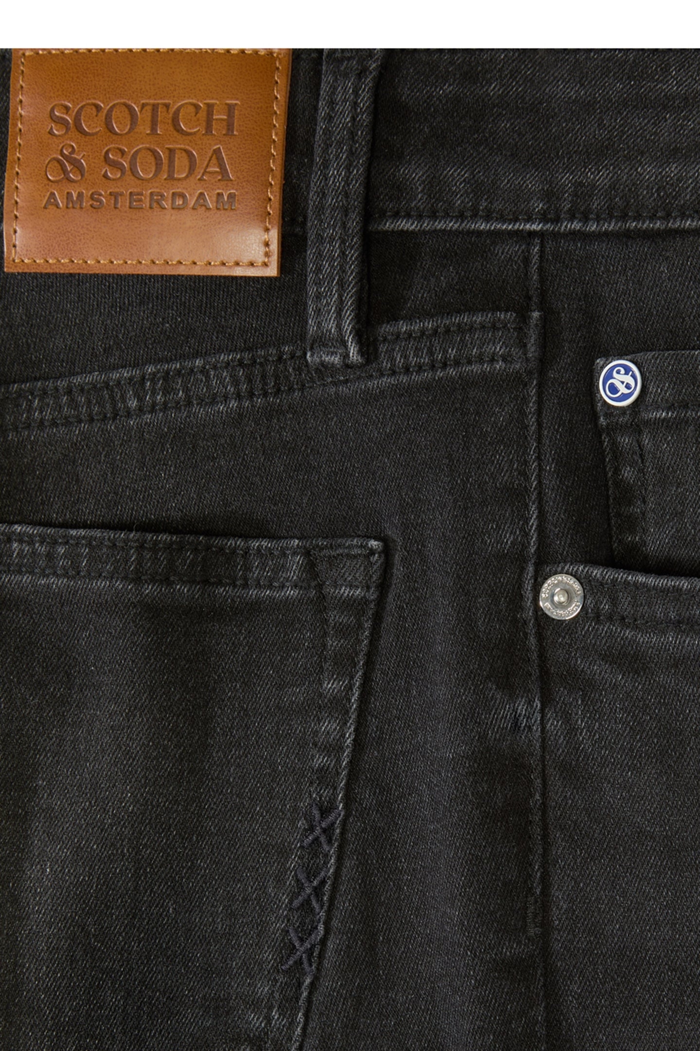 BOYS 5 PKT LOOSE TAPERED FIT JEAN BLACK / WHITE 6