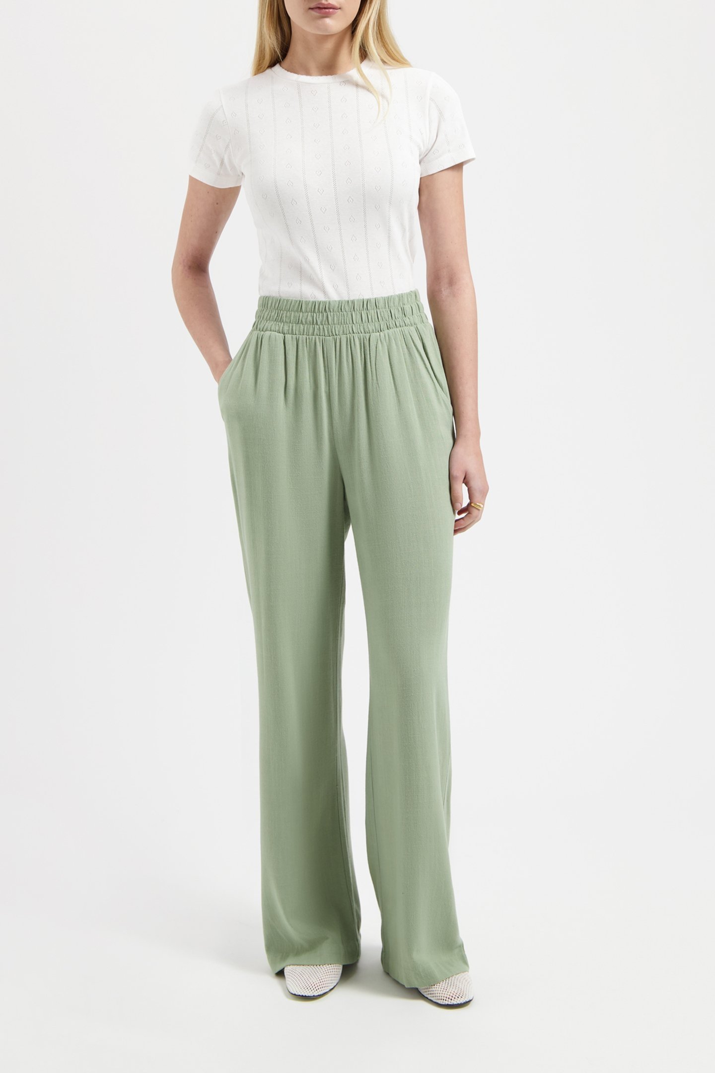 NOUS SOMMES LABELS – LENNIE LINEN PANTS LIGHT GREEN 1