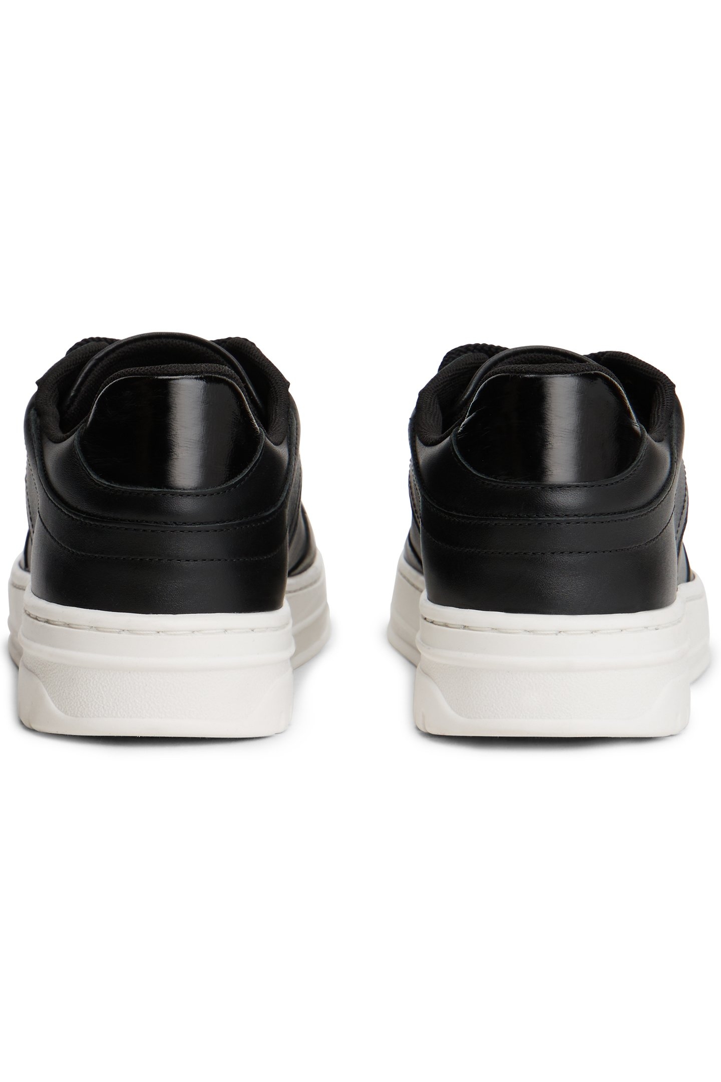 SPORTY CUPSOLE LEATHER TRAINERS BLACK 4