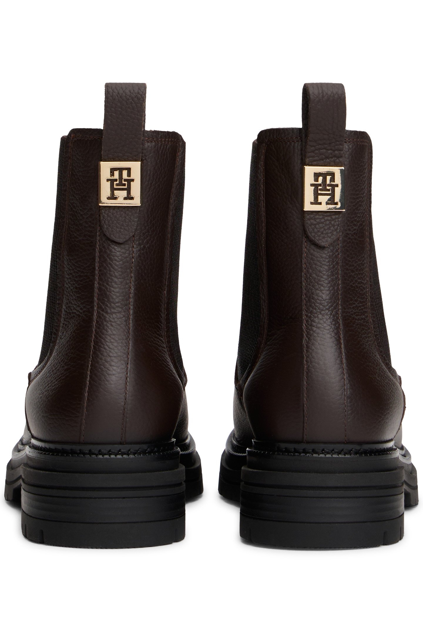 PEBBLE GRAIN LEATHER CHELSEA BOOTS CHARRED WOOD 4