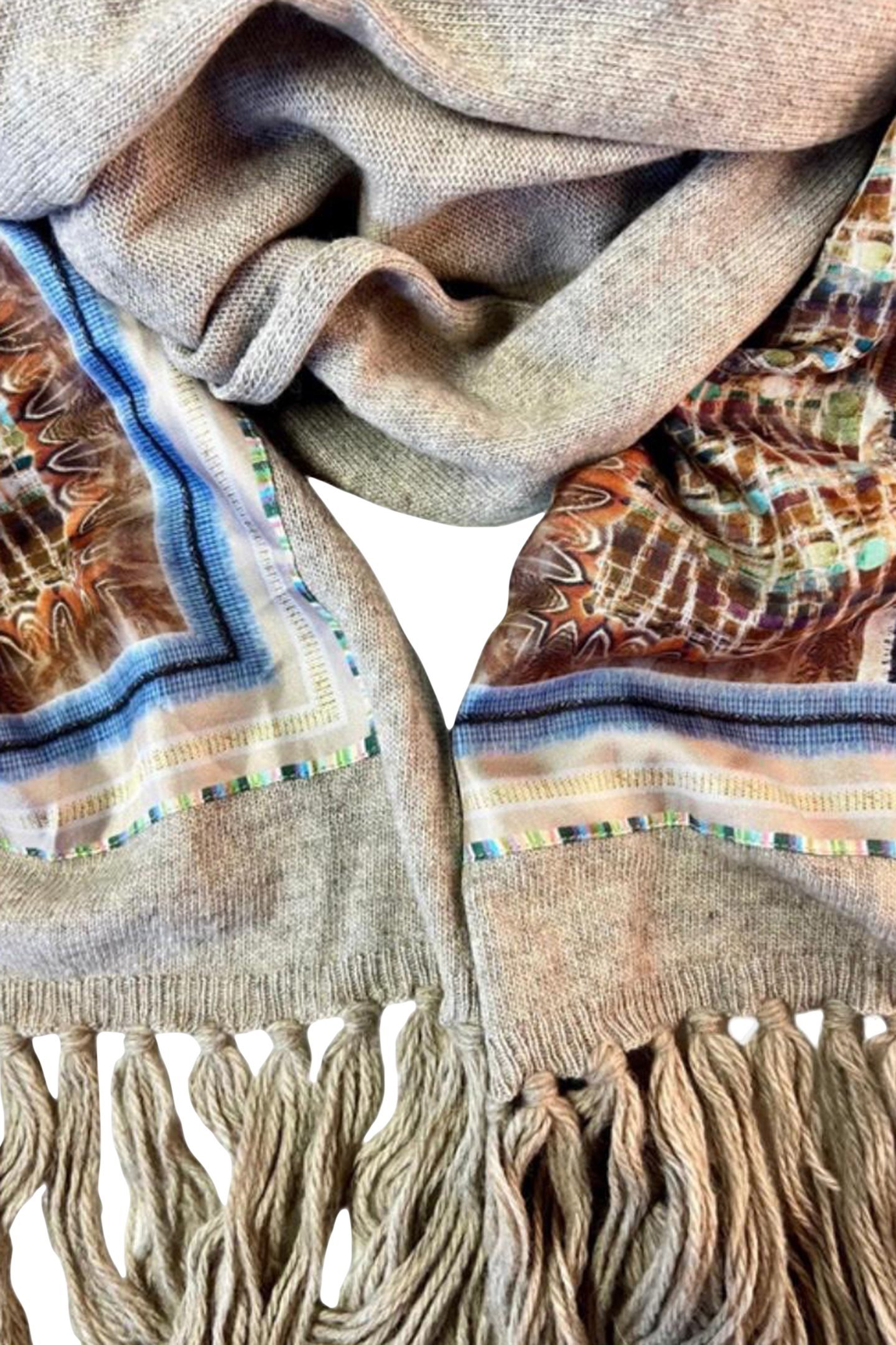 SCARF OBLONG 506 TAUPE/MULTI-COLOR 3