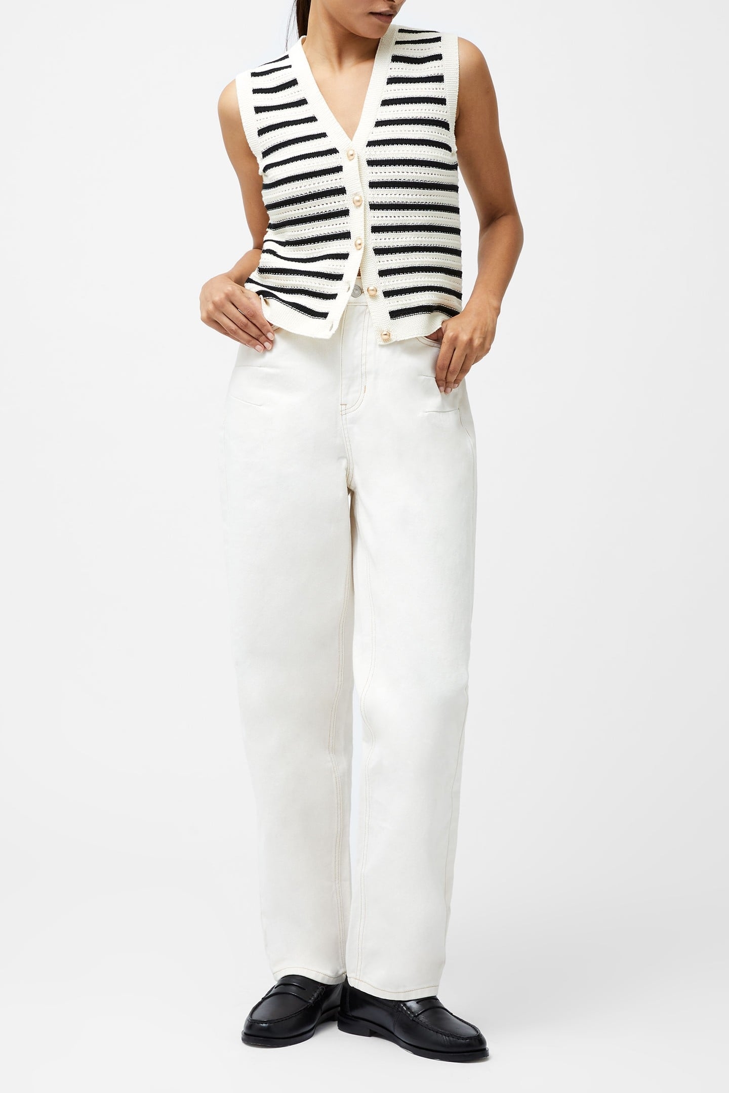 LUMI MOZART KNIT WAISTCOAT SUMMER WHITE 1