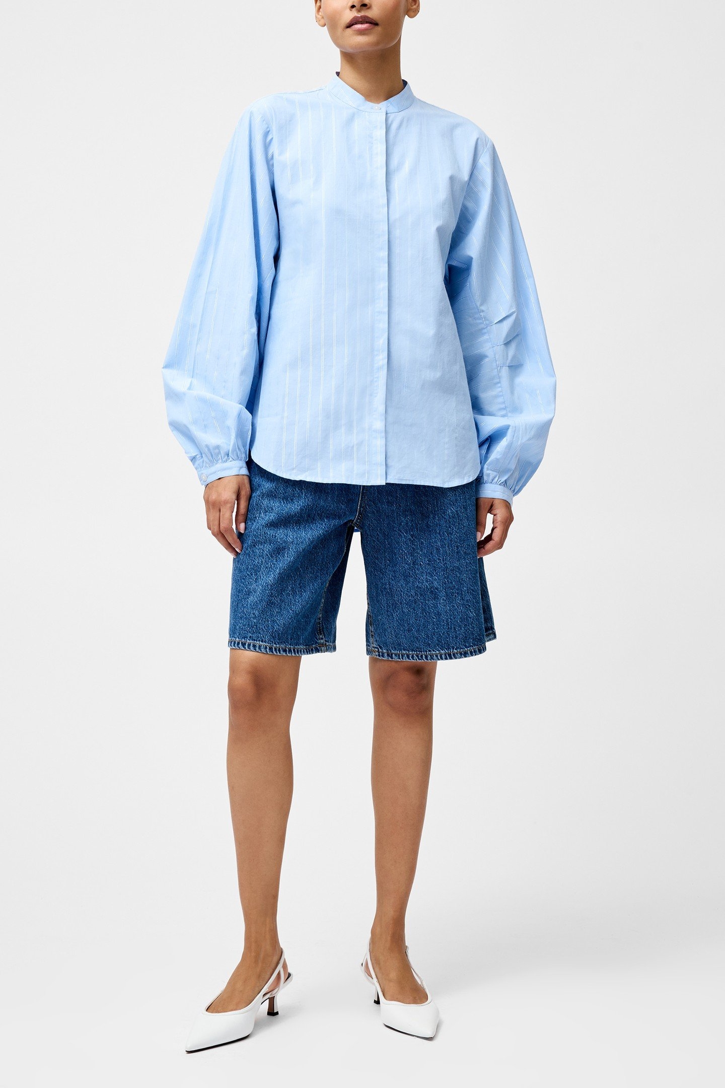 ANNESY STRIPE CUT OUT SHIRT BLUE 2