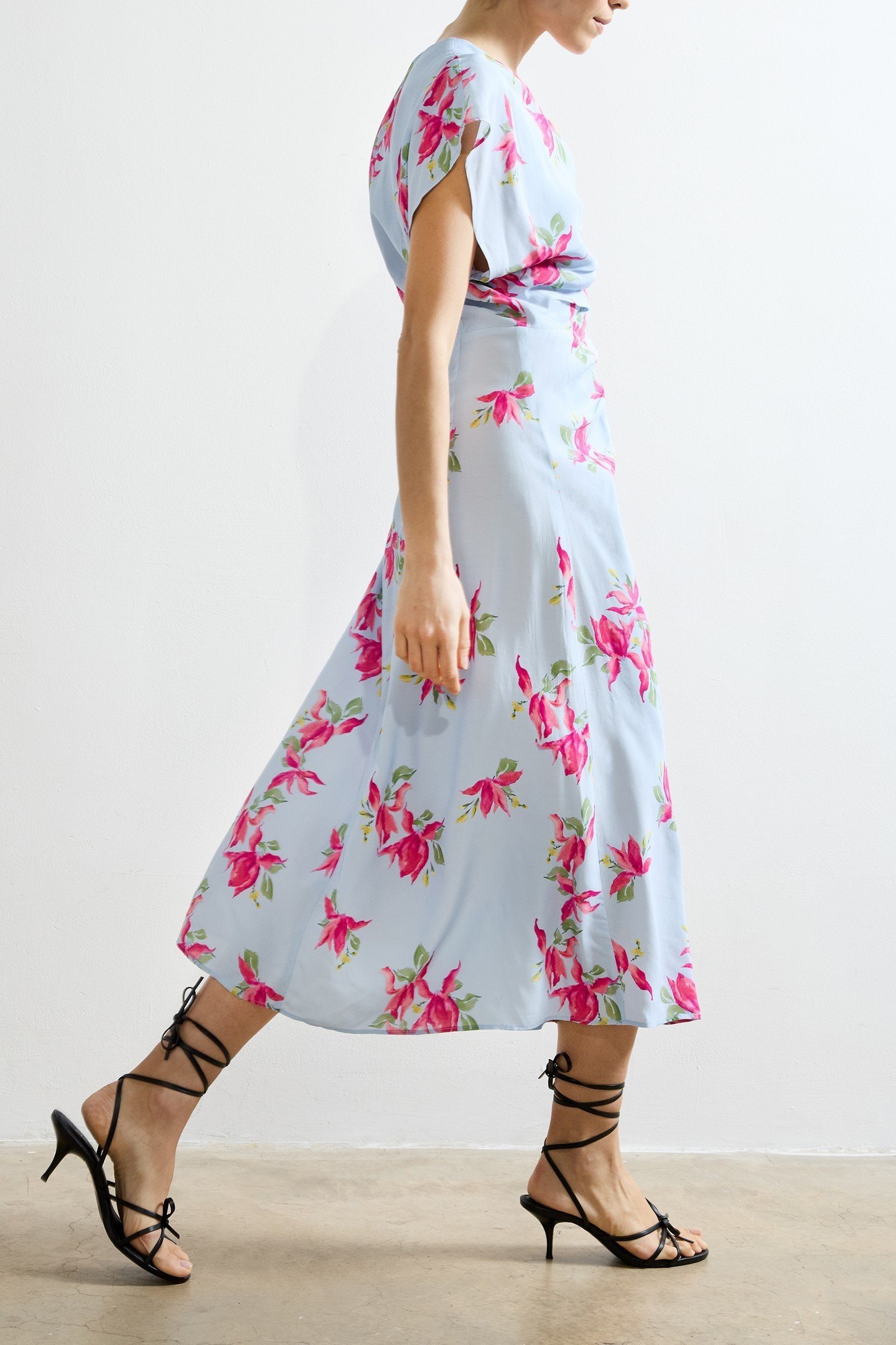 VIVIENNE VISCOSE FRONT DRESS SKY BLUE 3