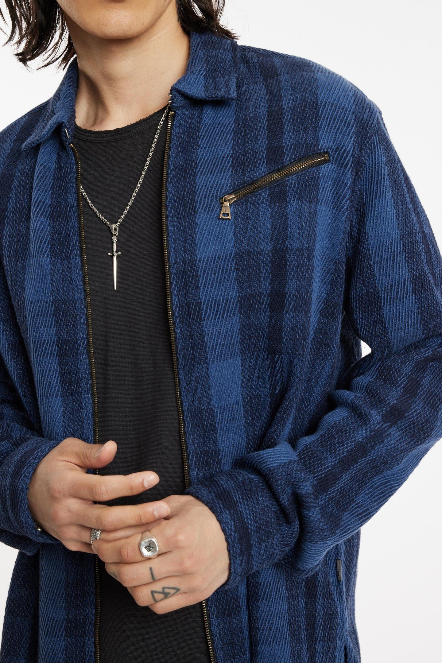 LS ROBBINS YARN DYE SPORT SHIRT OCEAN BLUE 3