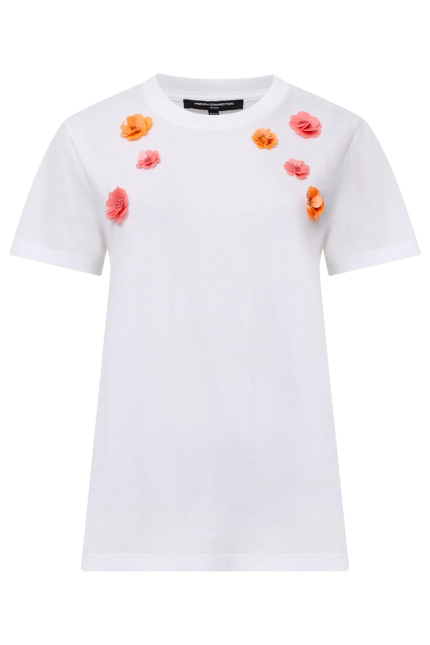 FLORAL MOTIF SS TEE LINEN WHITE 3