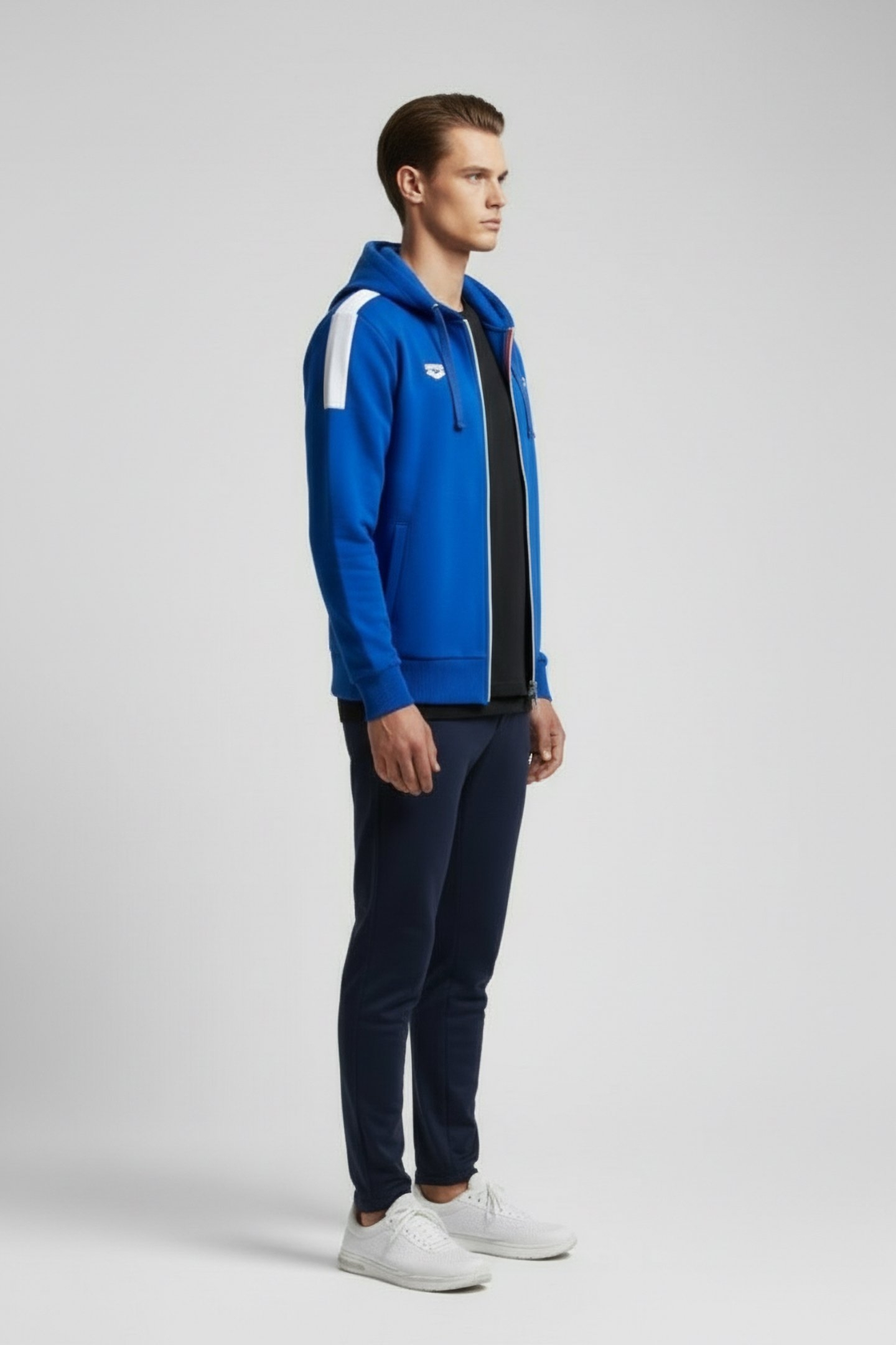 HOODED F/Z JACKET FIN II ROYAL,WHITE 3