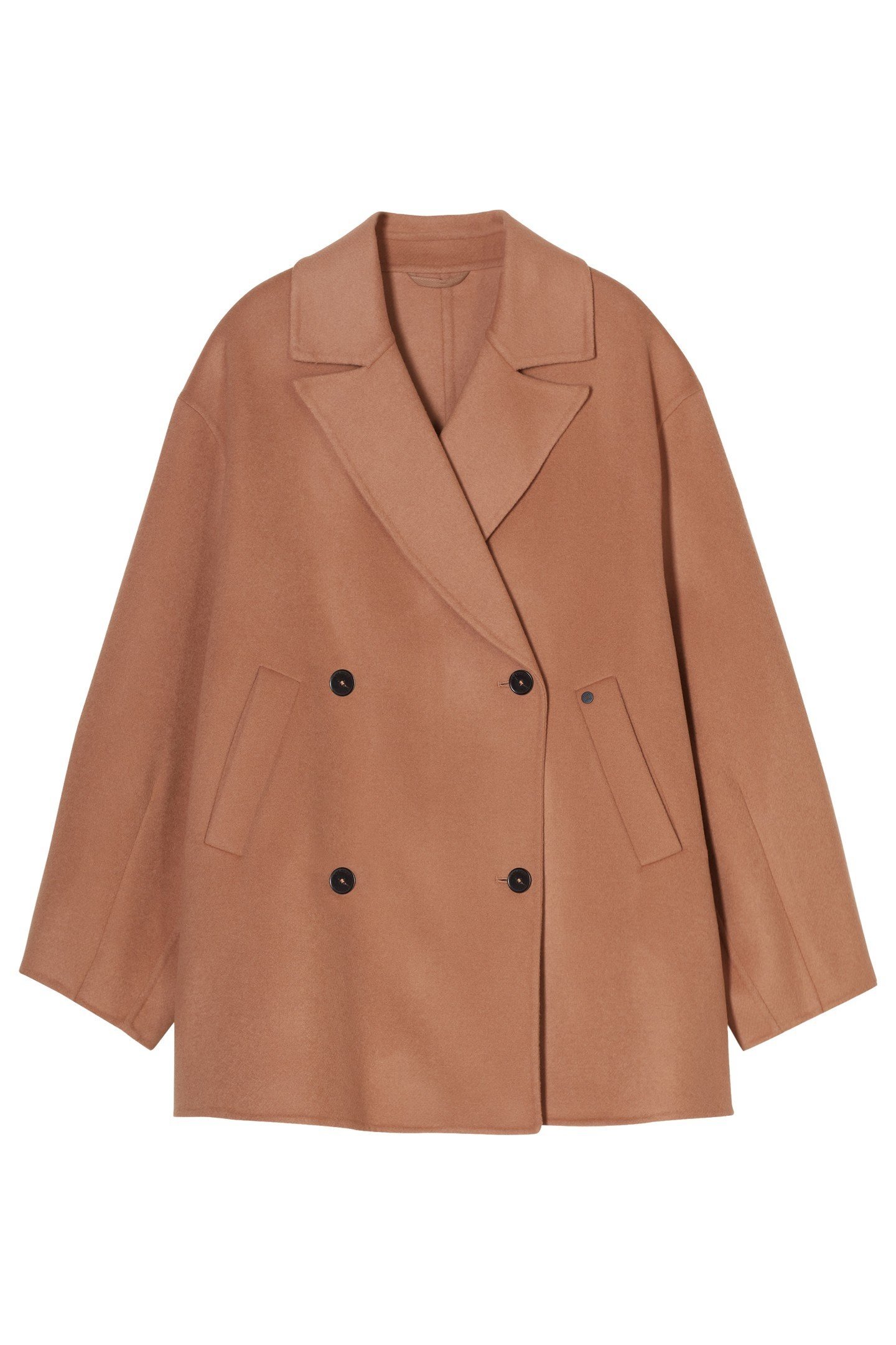 DOUBLE BREASTED COAT JACKET BISCOTTI BROWN 5