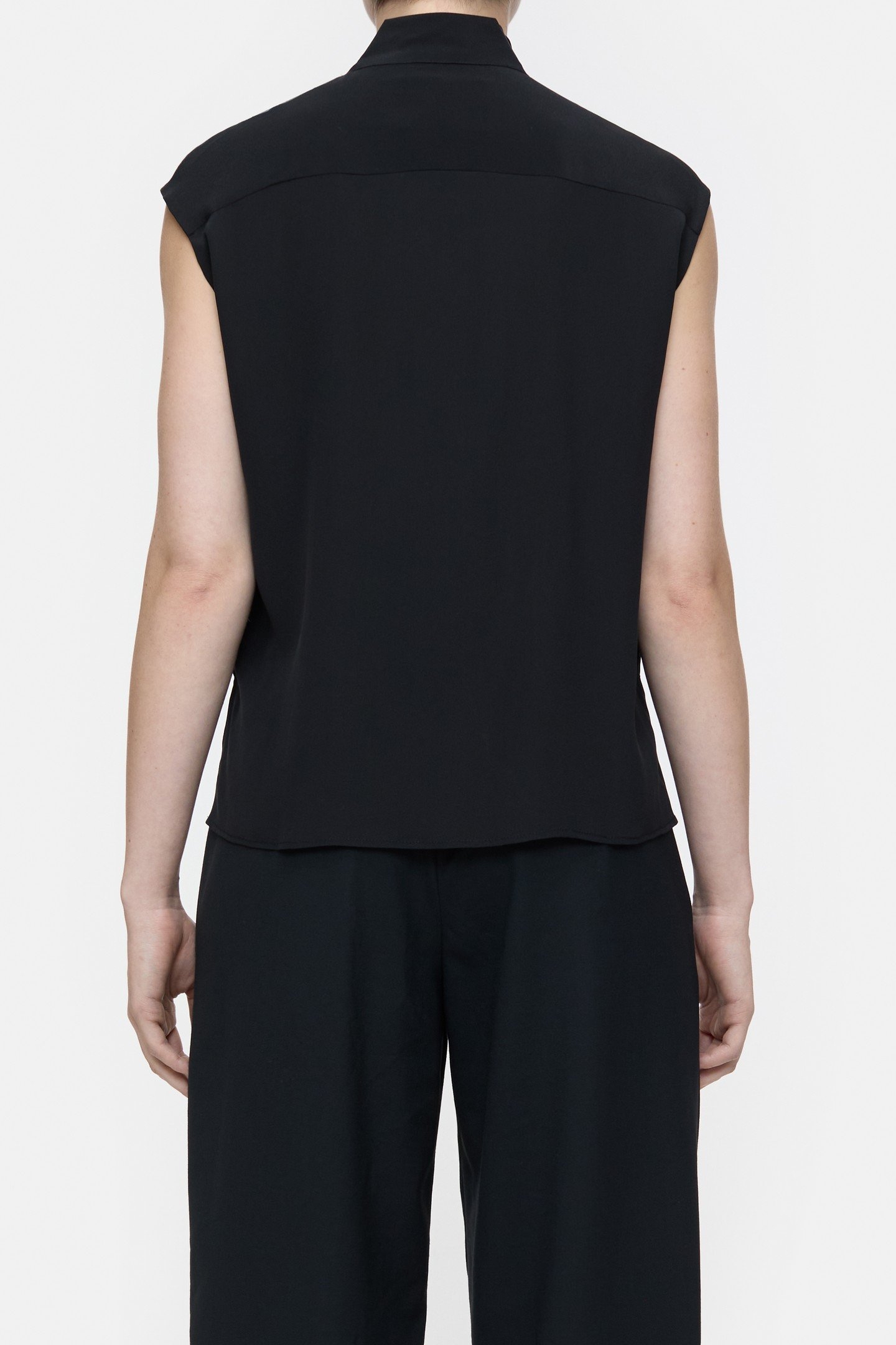 SLEEVELESS BOWTIE TOP SHIRTS & BLOUSES BLACK 2