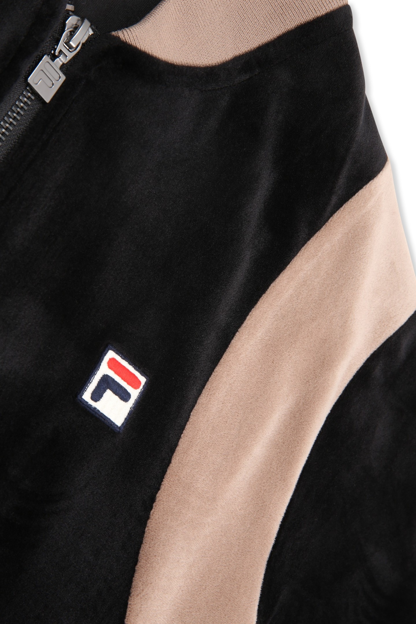 ADRIANO REGULAR VELOUR TRACK JACKET BLACK-TAUPE GRAY 7