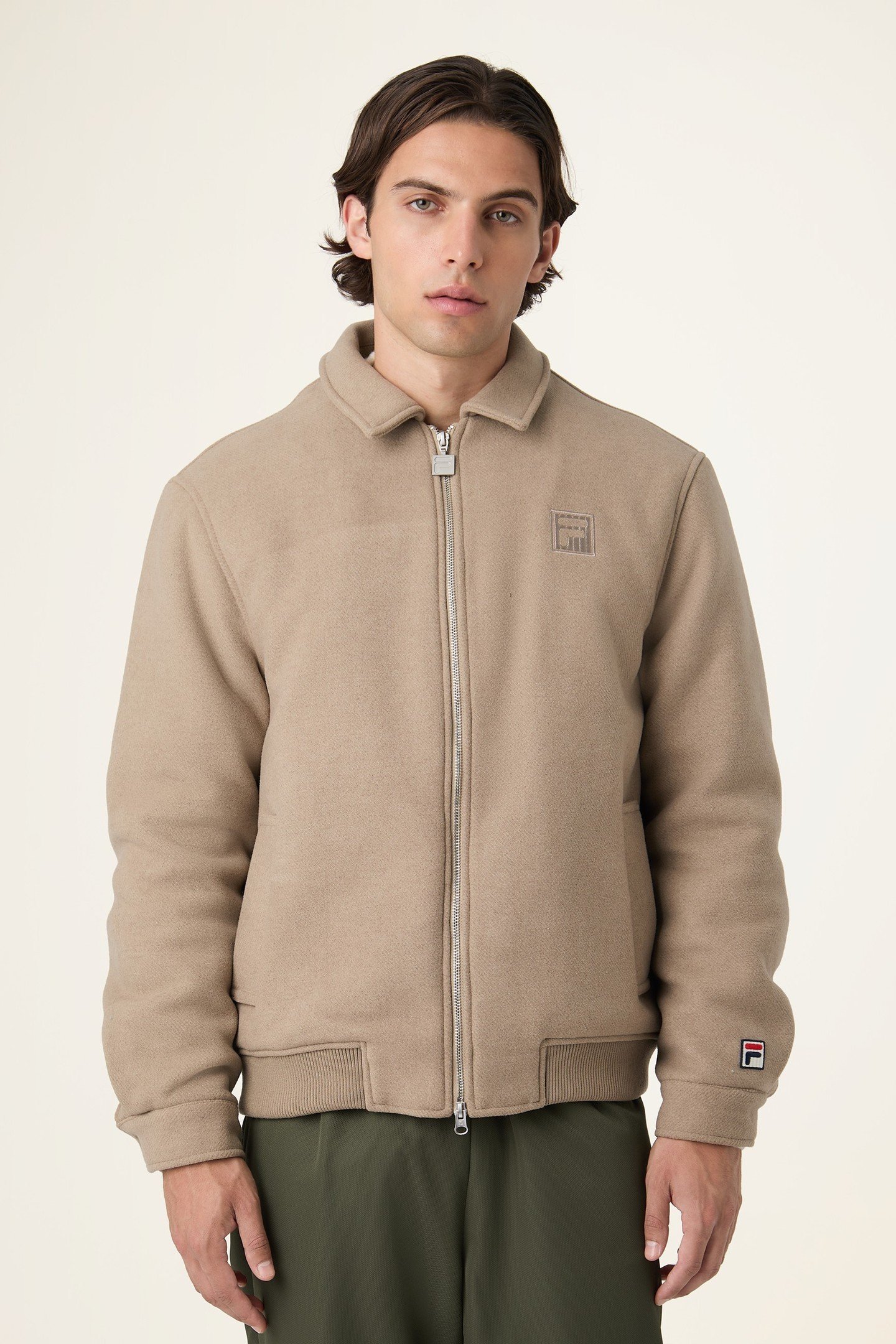 COMO REGULAR FELTED VARSITY JACKET WEATHERED TEAK 1