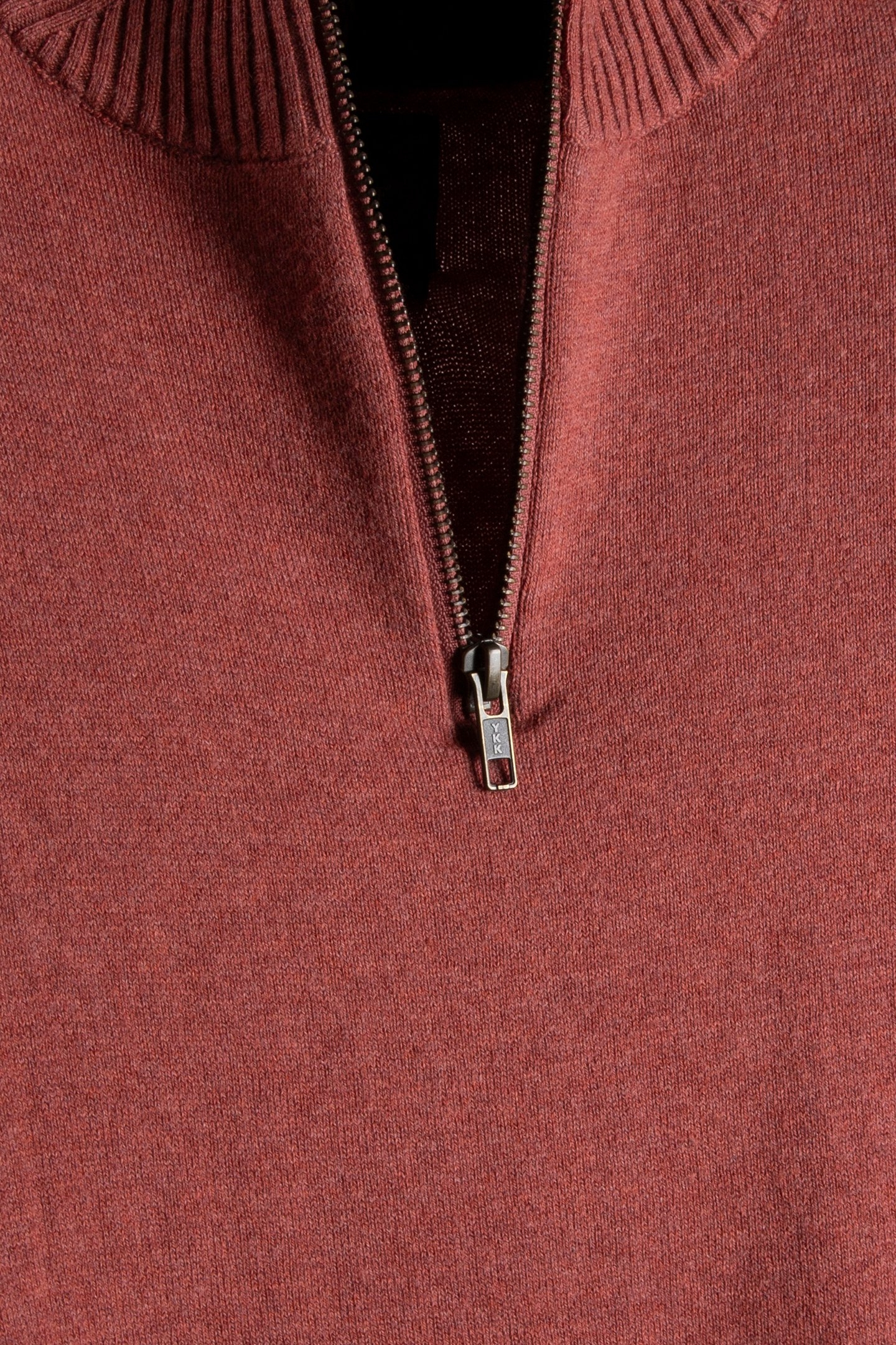 NEWPORT ZIP NECK KNIT MID RED 4