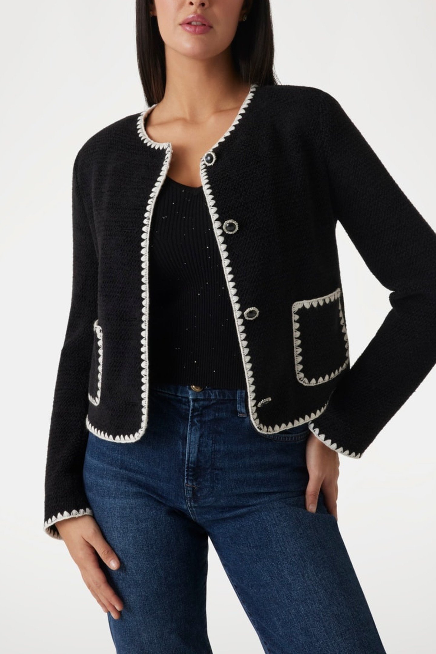 GUESS ECO LUCILLA BUTTONED JAC JET BLACK A996 5