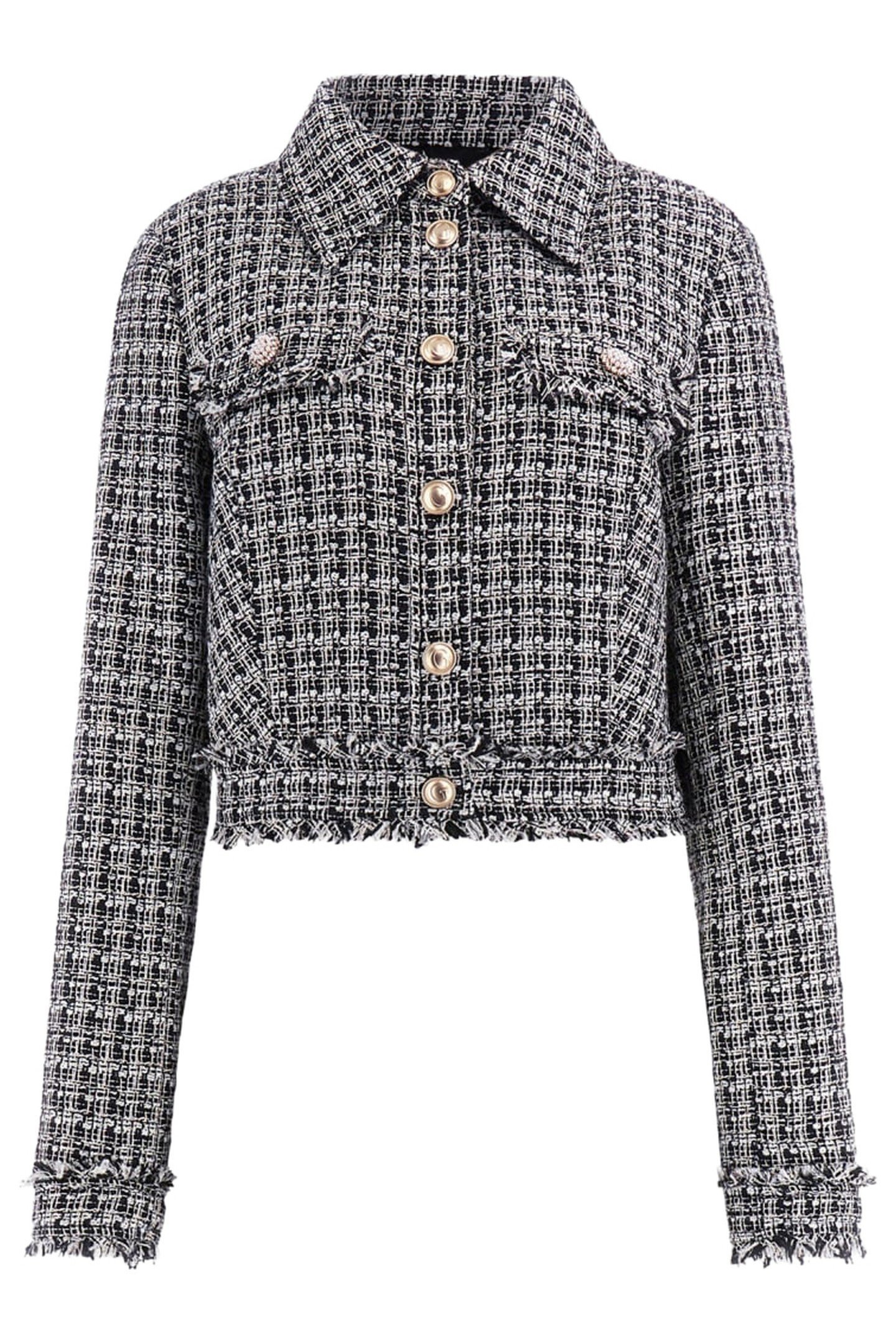 GUESS ECO DAPHNEE CROPPED JACK BLACK AND WHITE TWEE 4