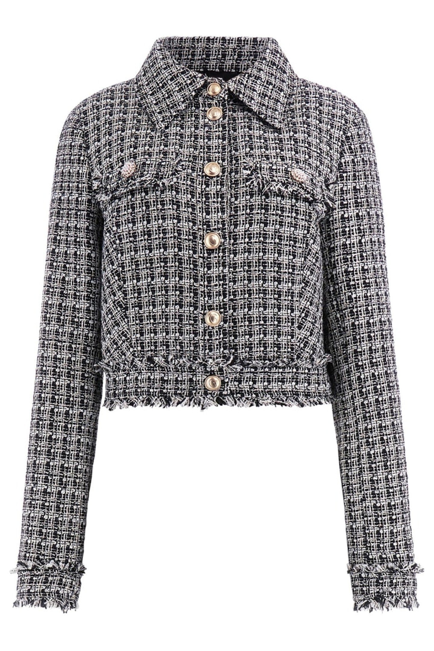 GUESS ECO DAPHNEE CROPPED JACK BLACK AND WHITE TWEE 6