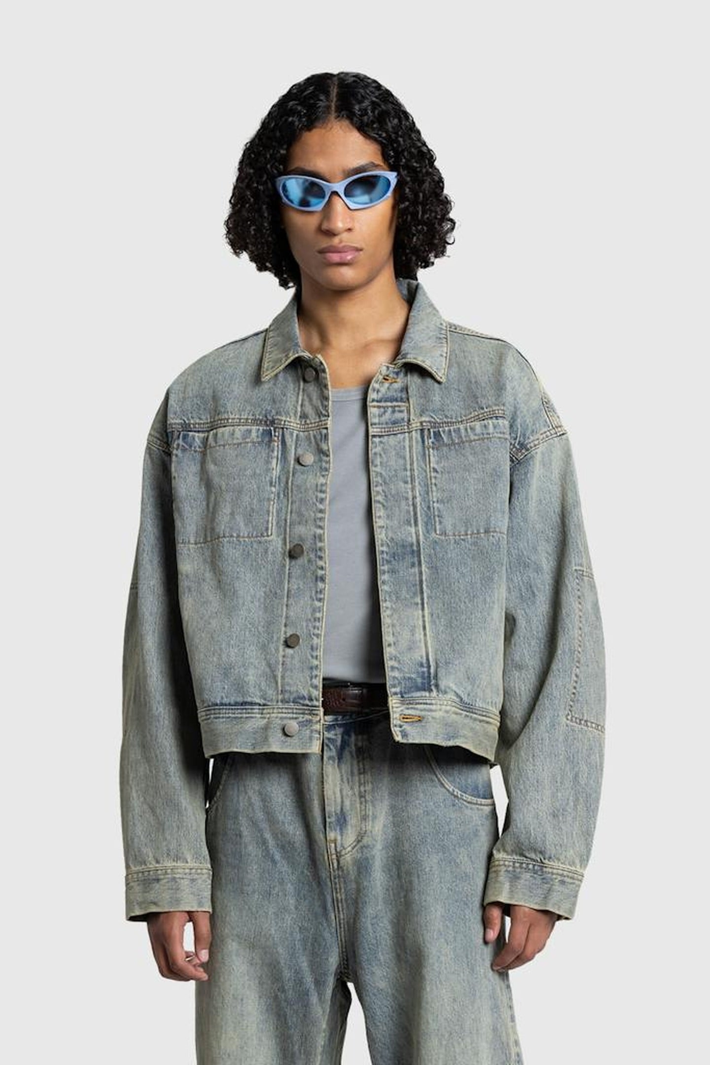 ENTIRE STUDIOS – GEM DENIM JACKET SURFACE WAVE 1