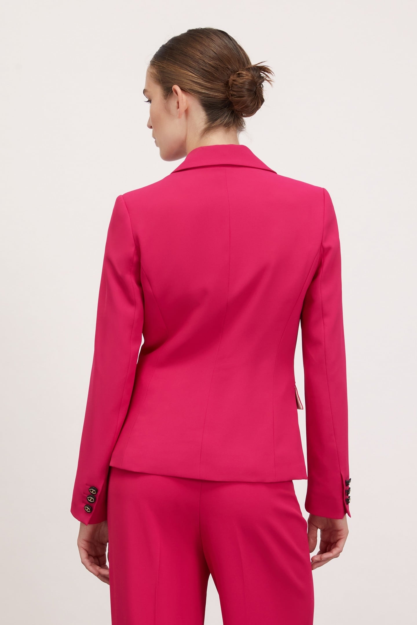 SINGLE-BREASTED BLAZER WITH SATIN INSERTS FUXIA 2