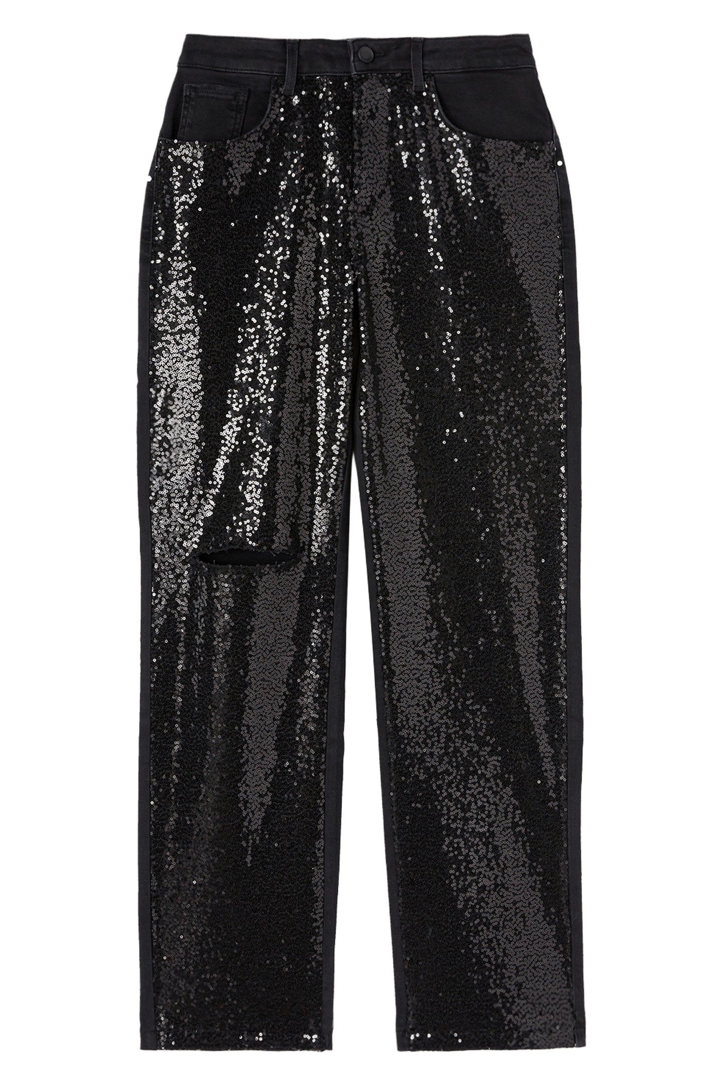 FULL SEQUIN WIDE JEANS BLACK 4