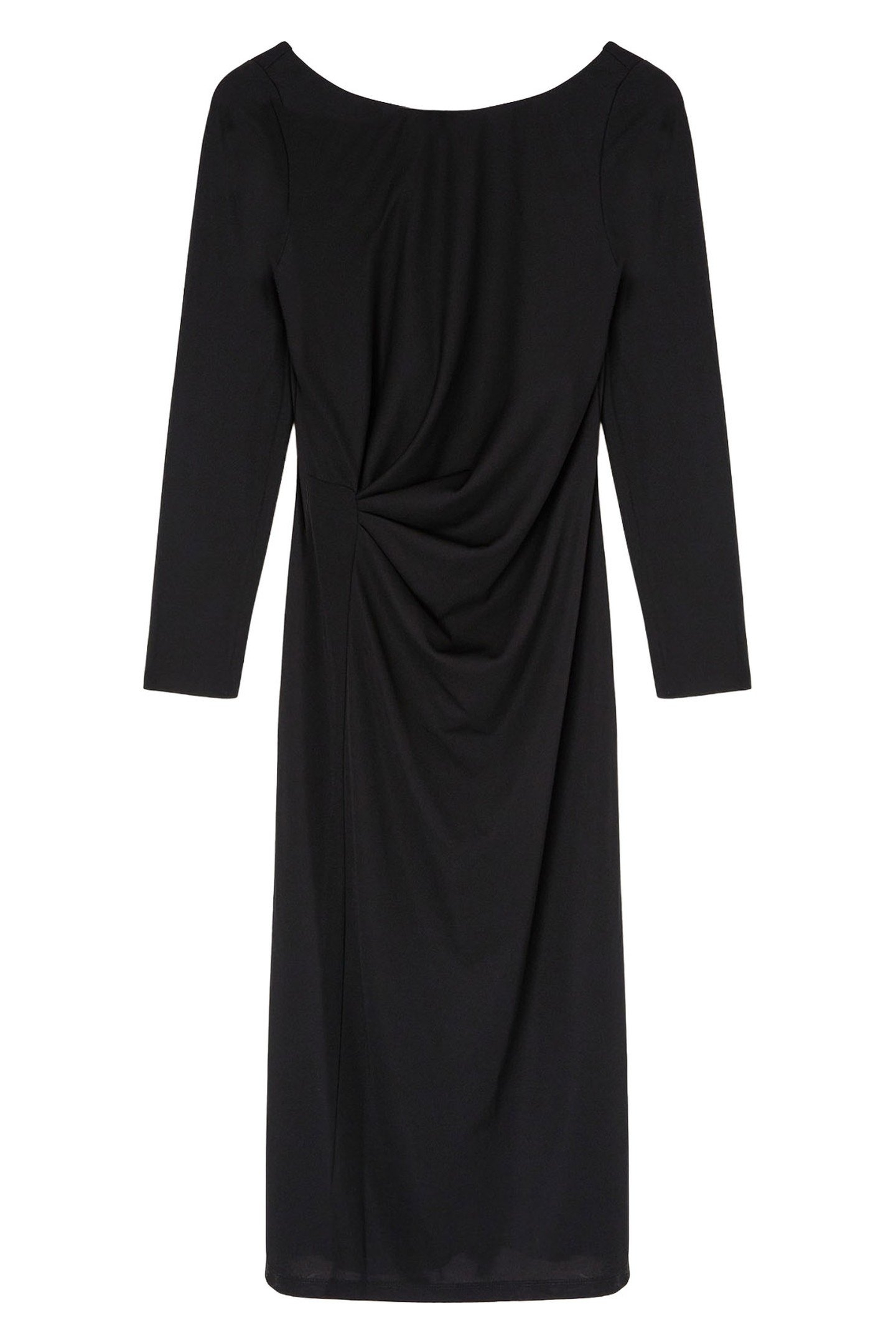 DRAPED JERSEY DRESS BLACK 4