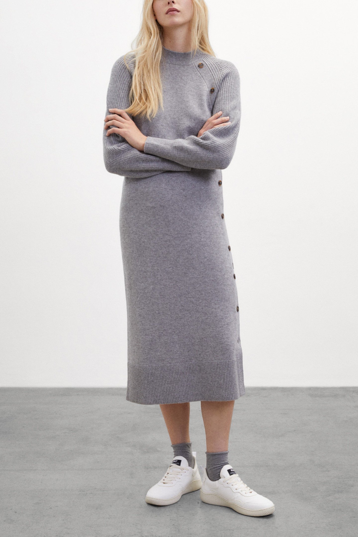 TEJOALF DRESS GREY MELANGE 1