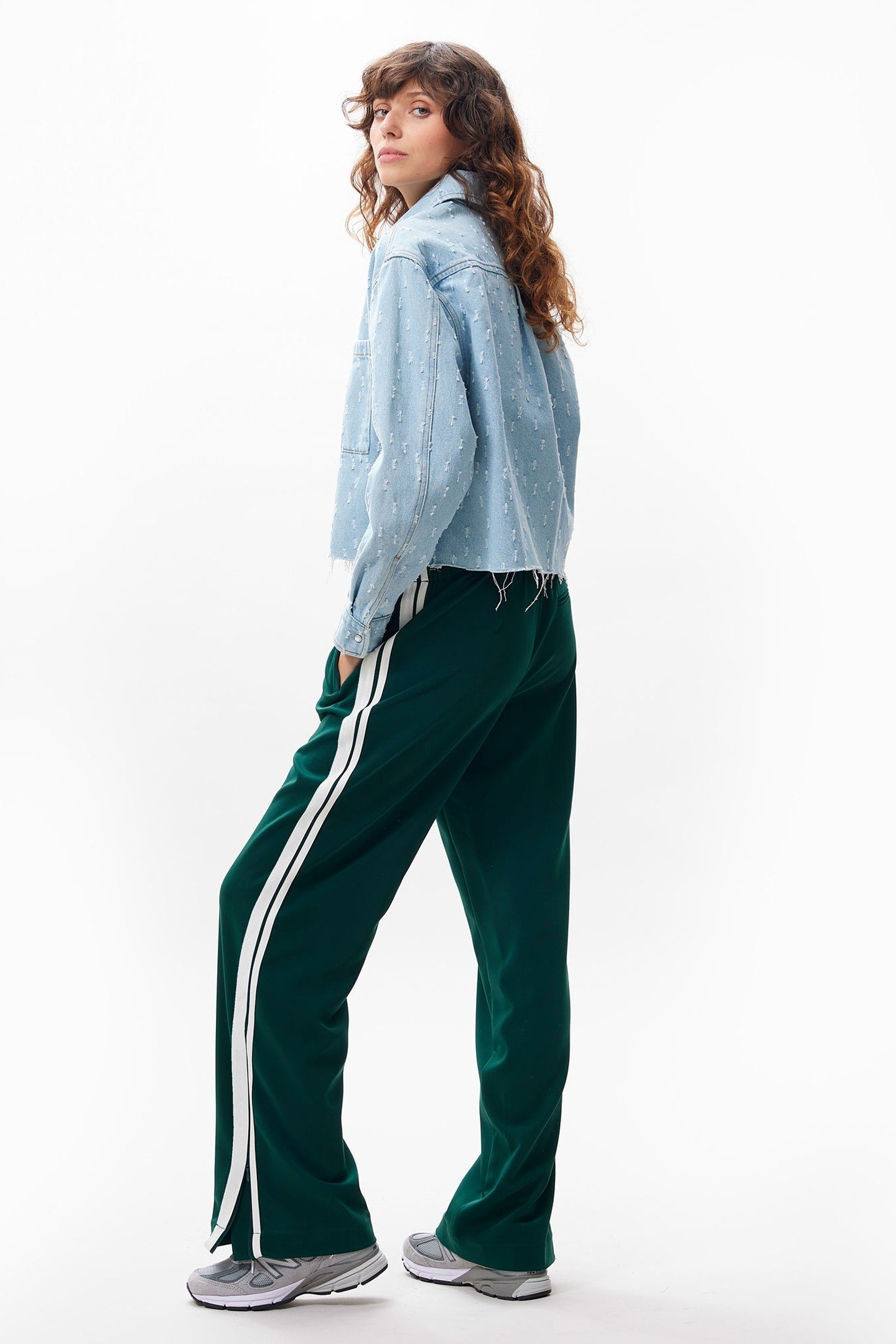 DENIM BLOUSE WITH TEXTURED FABRIC BLUE 2