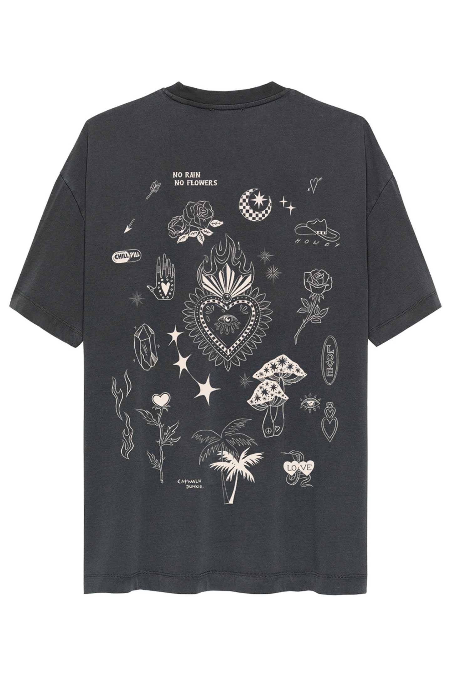 OVERSIZED GRAPHIC TSHIRT FADED DARK GREY 5