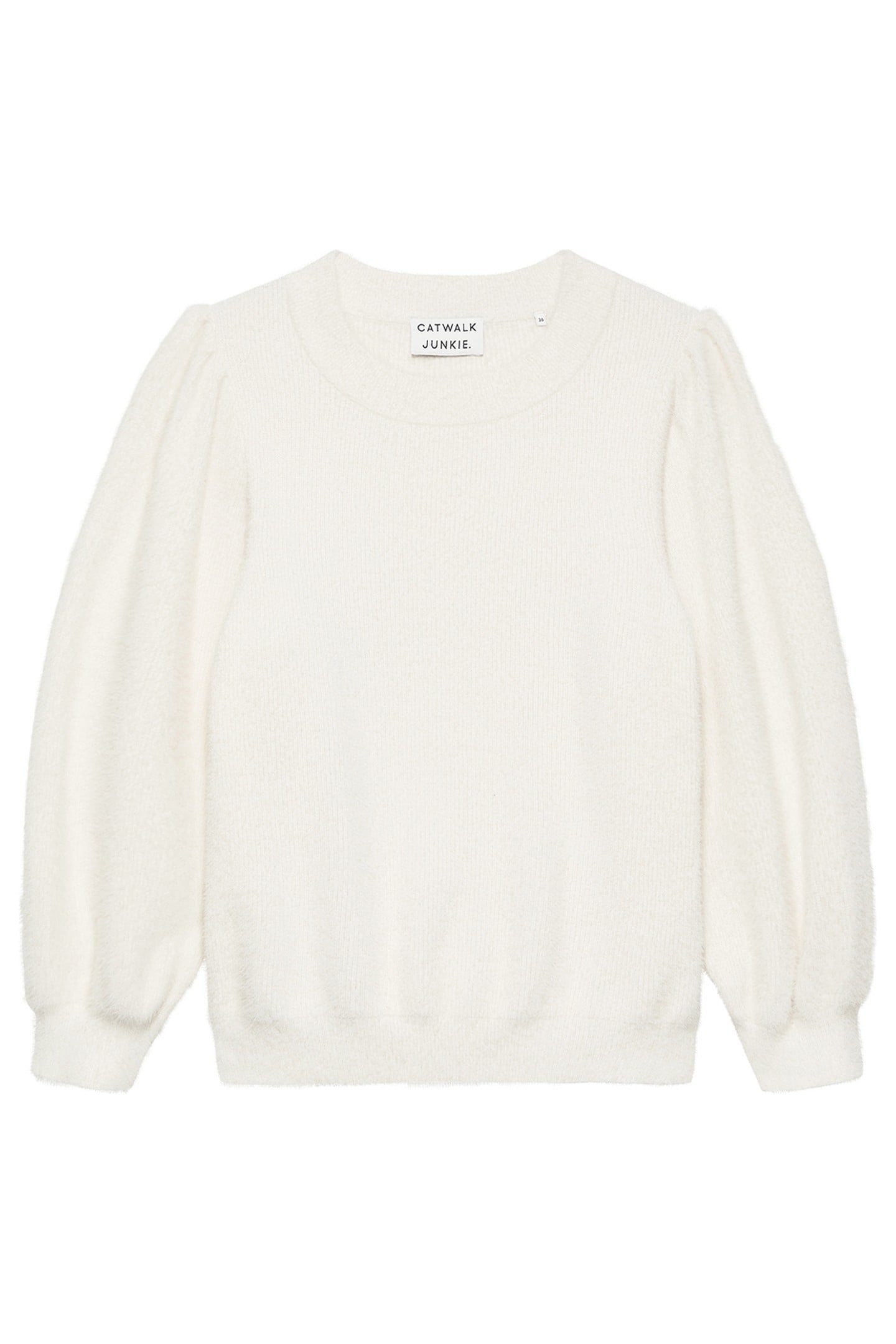 FUZZY PUFF SLEEVE KNIT OFF WHITE 4