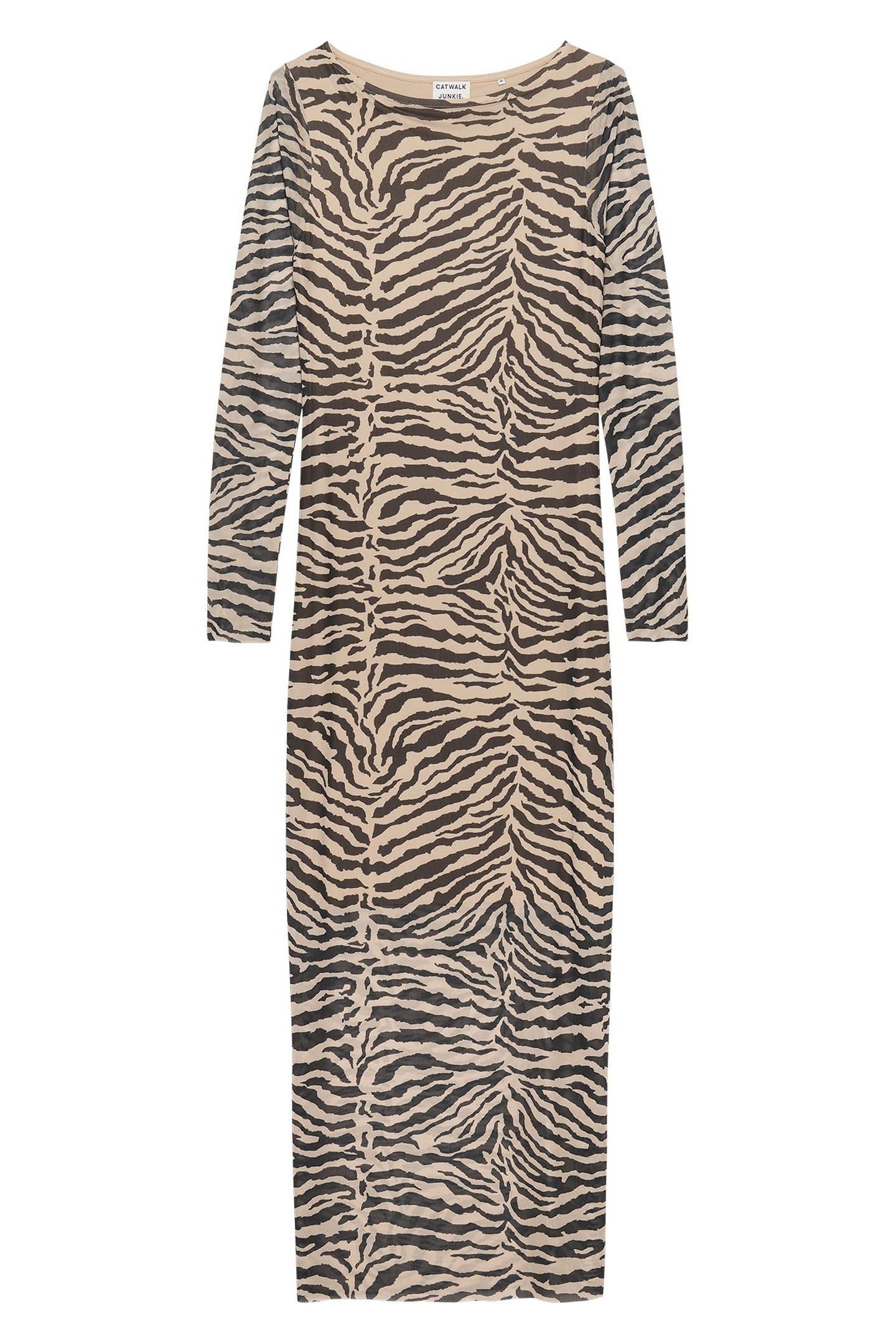 MESH ZEBRA DRESS SAND 4