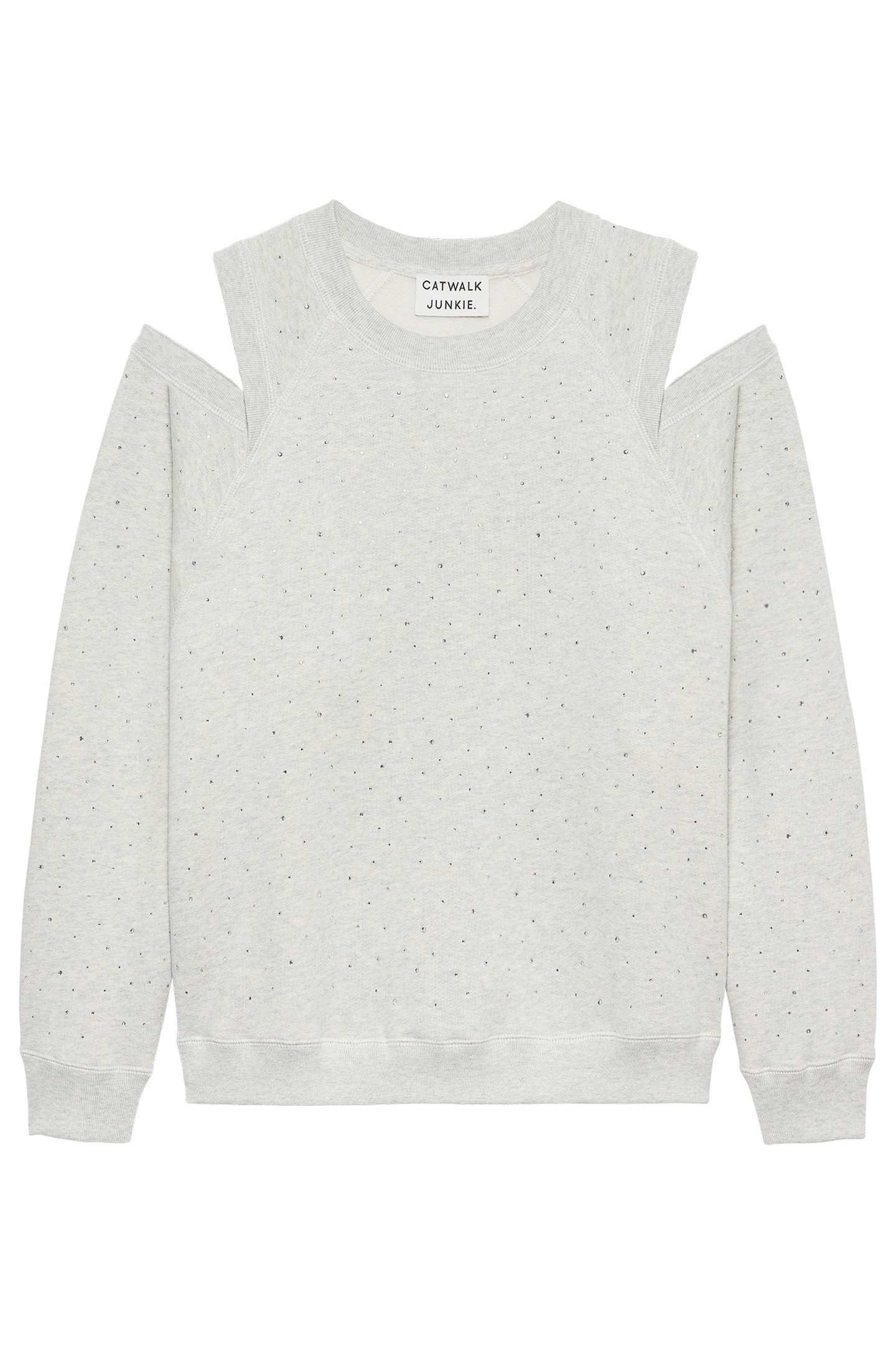 STRASS SWEATER WITH CUT OUT LIGHT GREY MELANGE 4