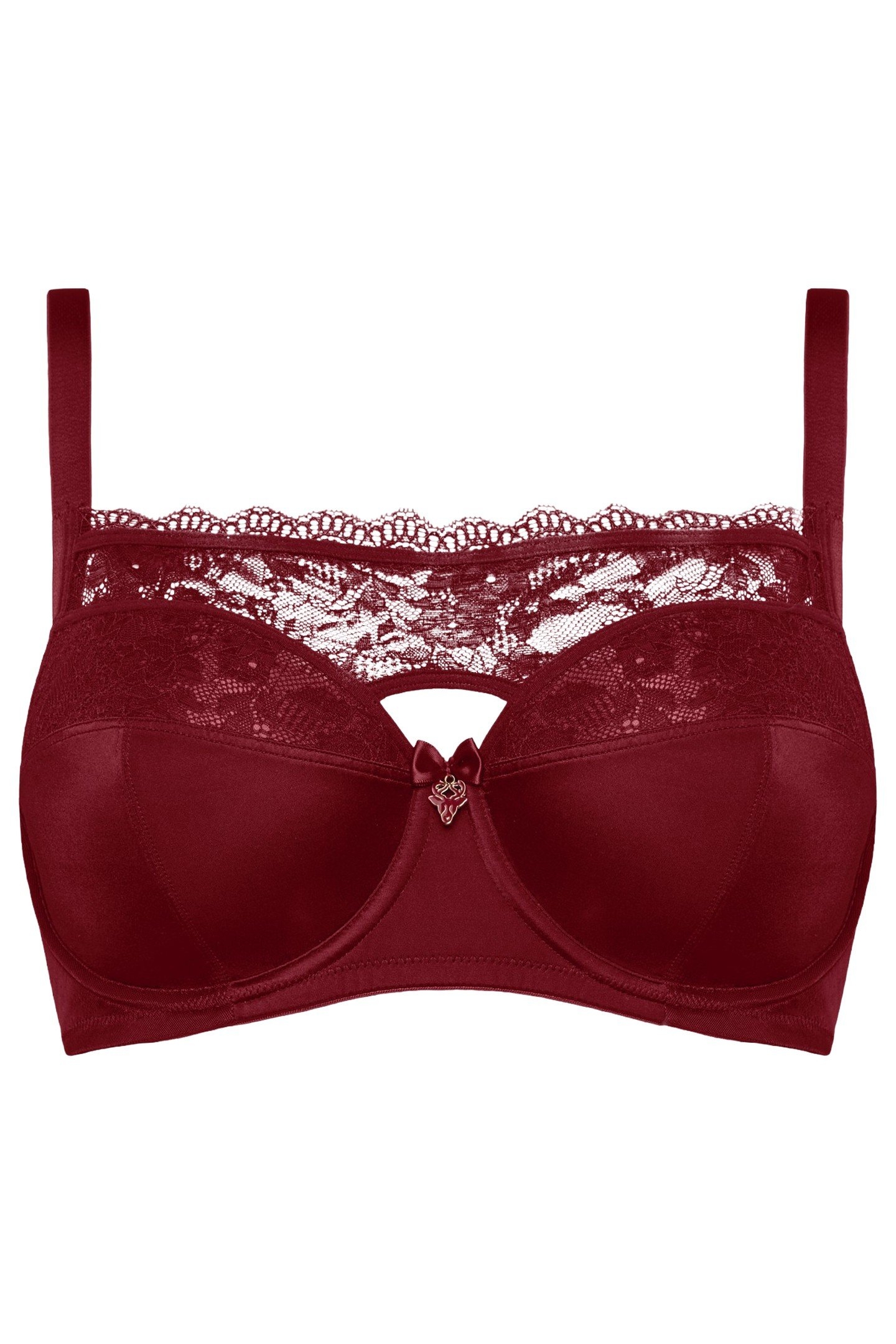 CARITA BRA PLUNGE BALCONY WIRED PADDED RED 3