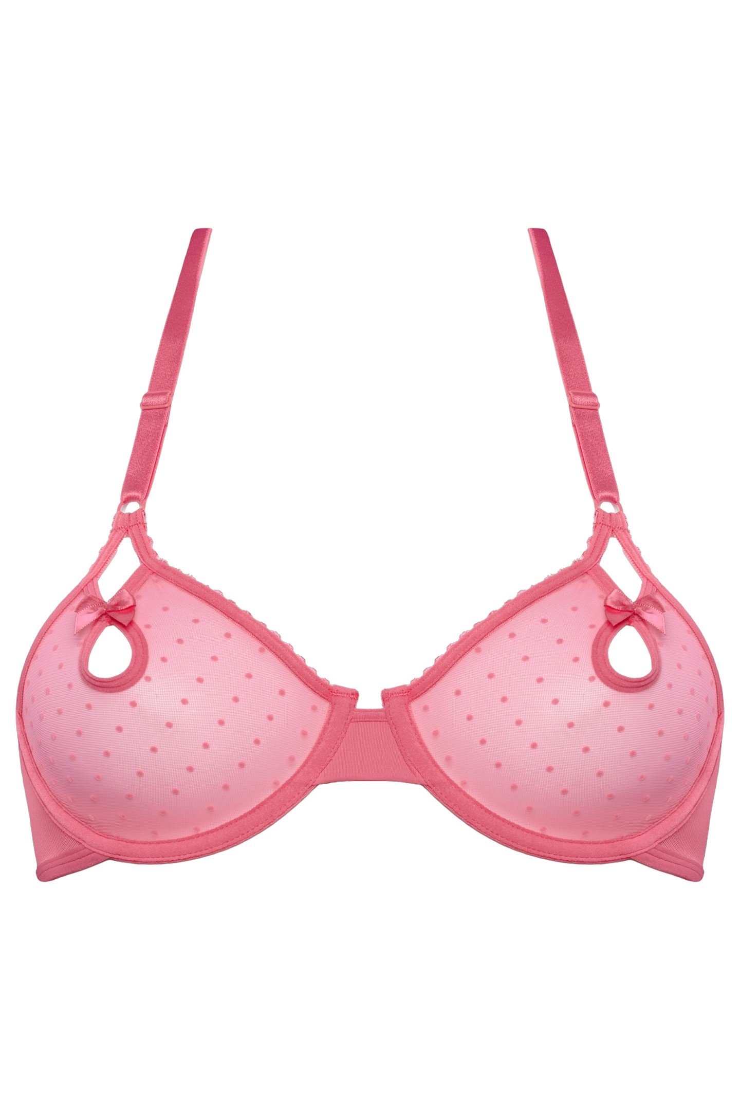 PEEKABOO BRA PLUNGE BALCONY WIRED UNPADDED PINK 3
