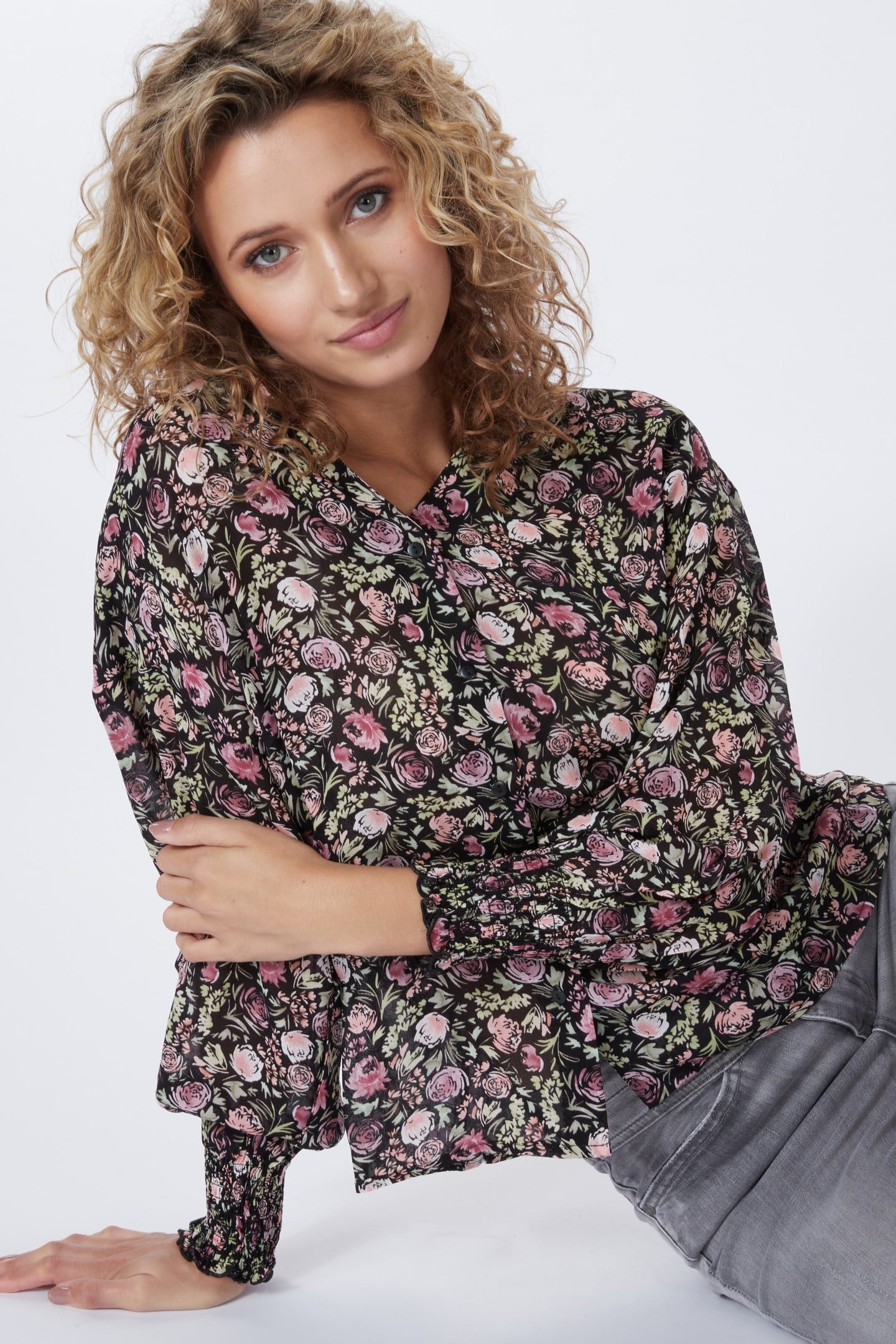 BLOUSE V-NECK SOFT DECO PRINT PRINT 3