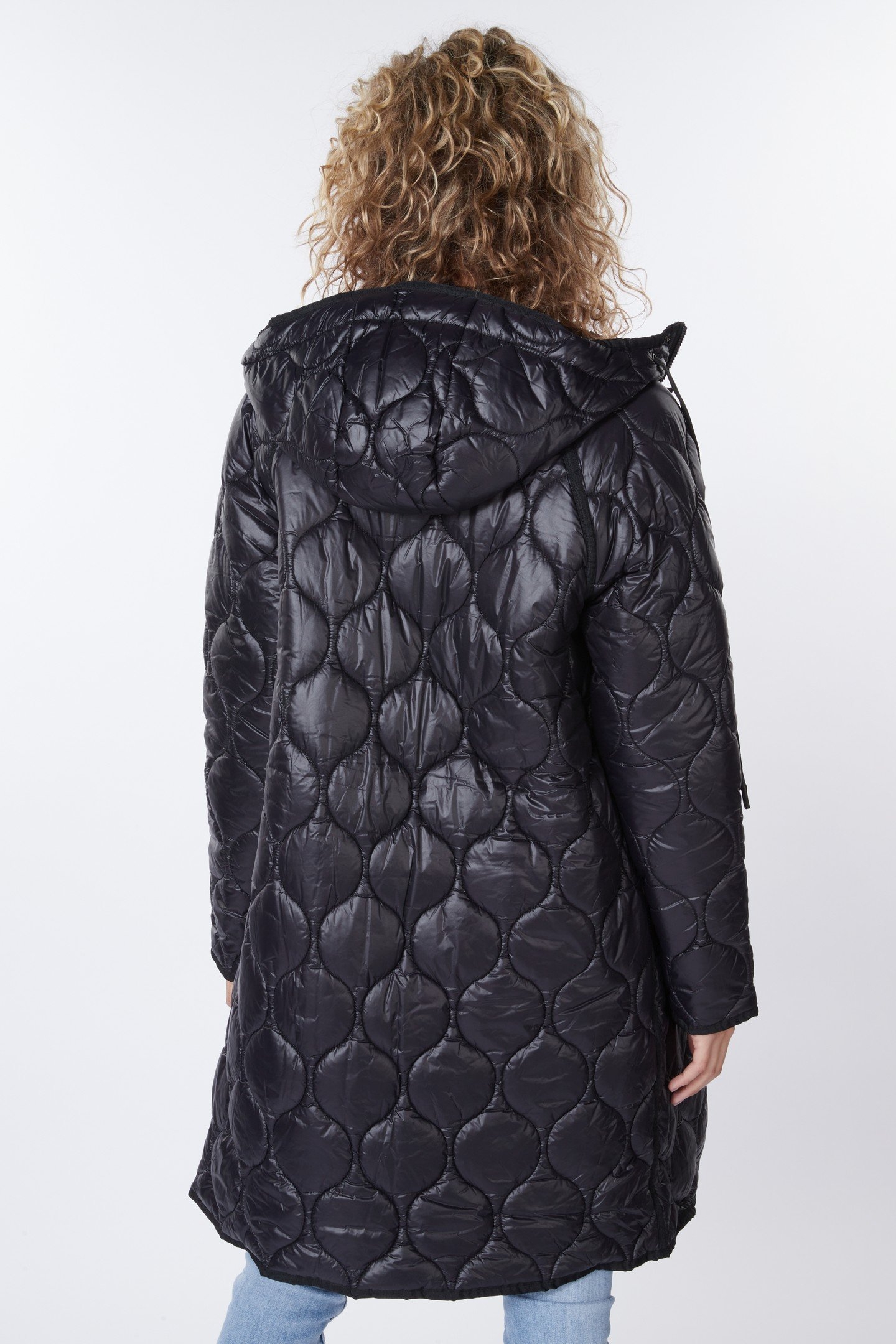 COAT QUILTED LONG HOOD BLACK 3