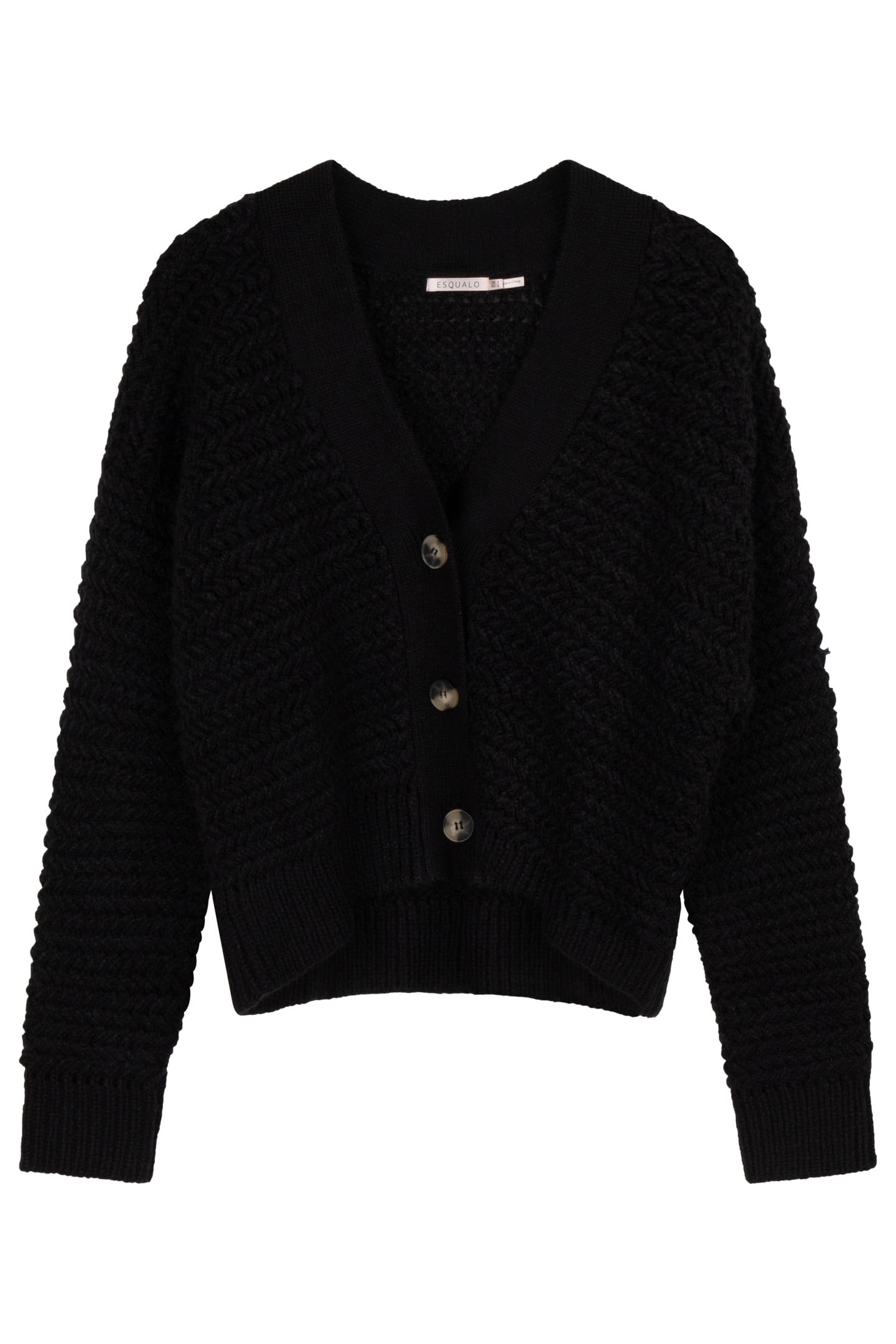 CARDIGAN SHORT ZZ KNIT BLACK 3