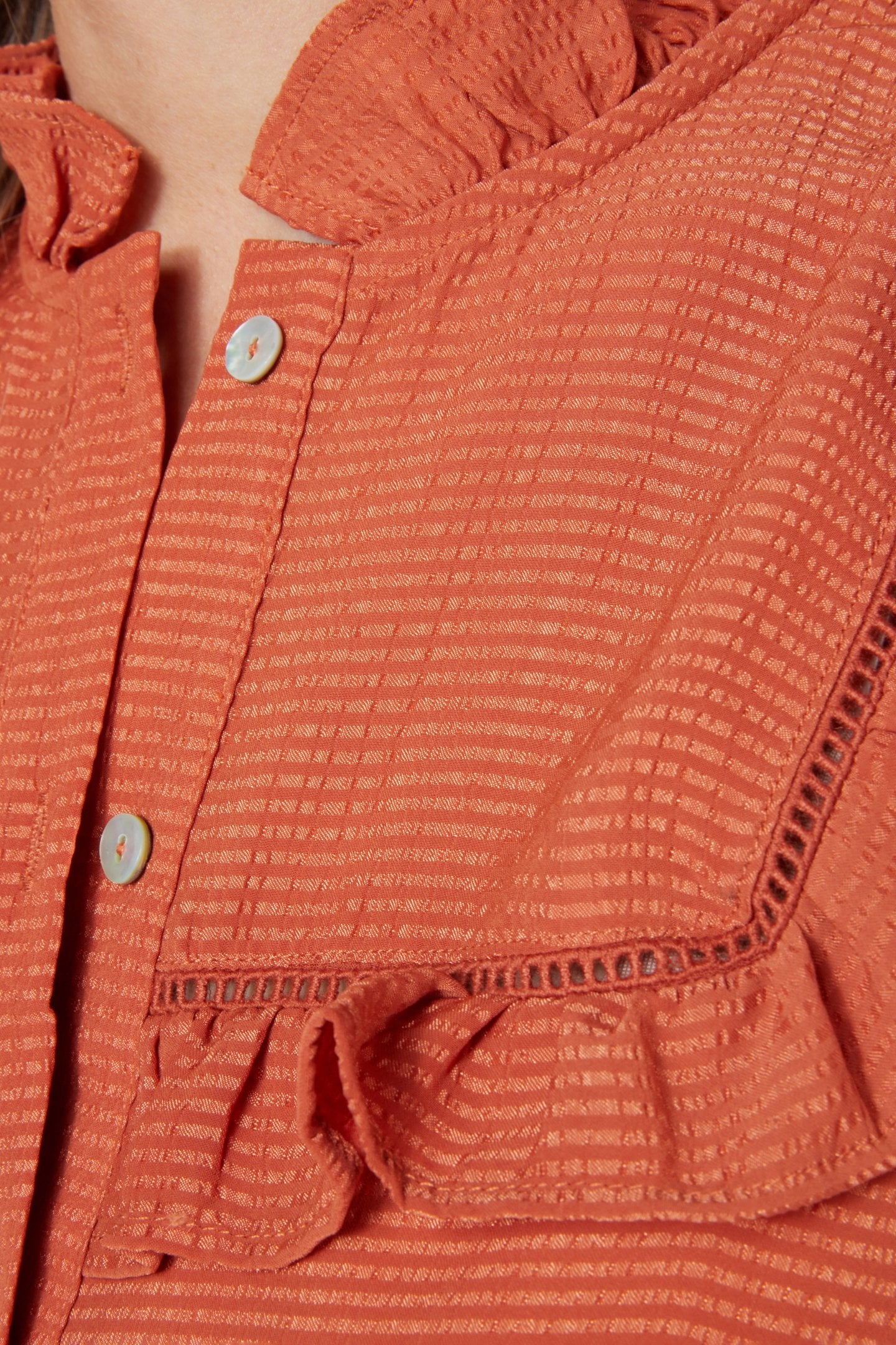 BLOUSE RUFFLES STRUCTURED FABRIC AUTUMN GLAZE 6