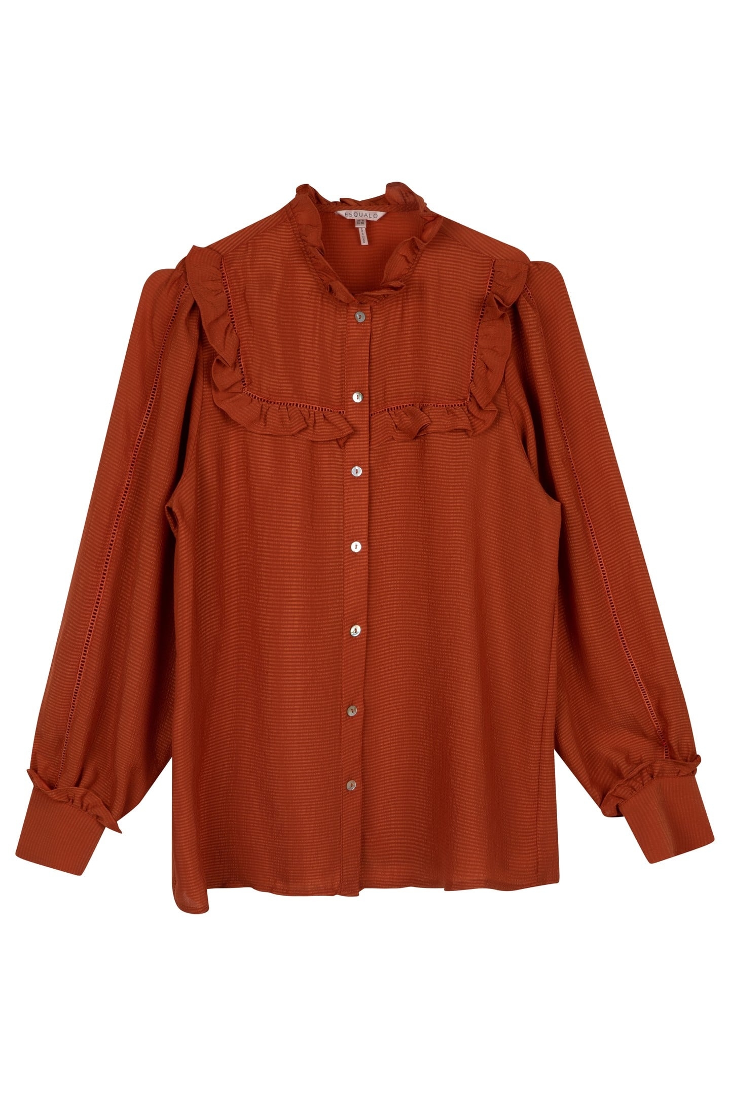 BLOUSE RUFFLES STRUCTURED FABRIC AUTUMN GLAZE 5