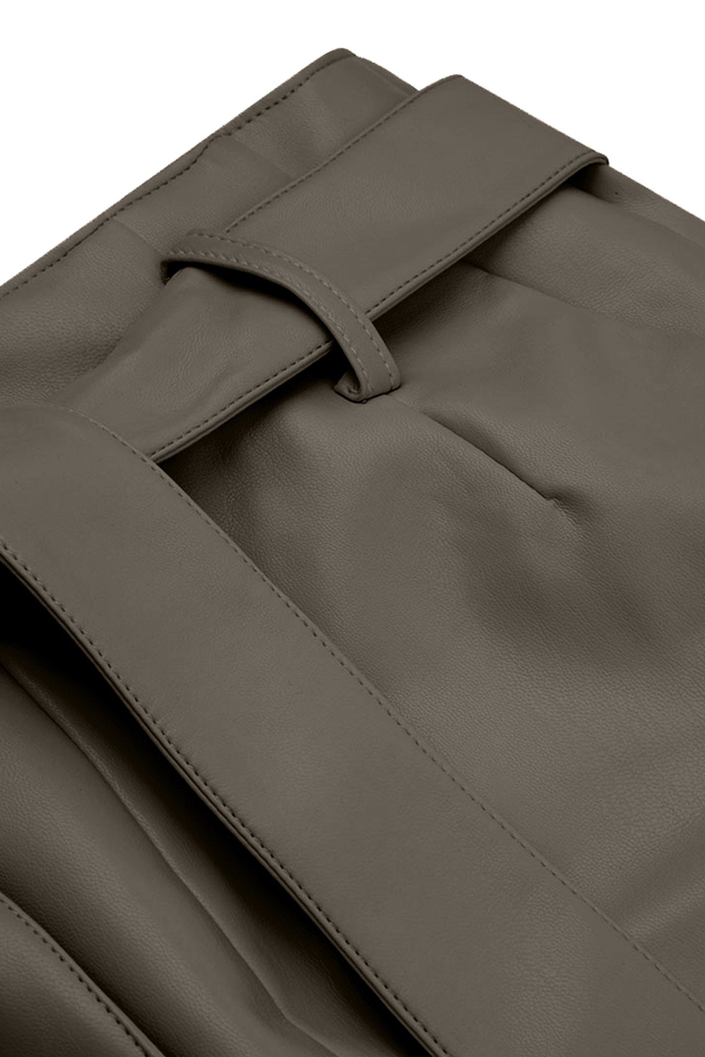 SKIRT BELTED LONG PU LEAF GREEN 2