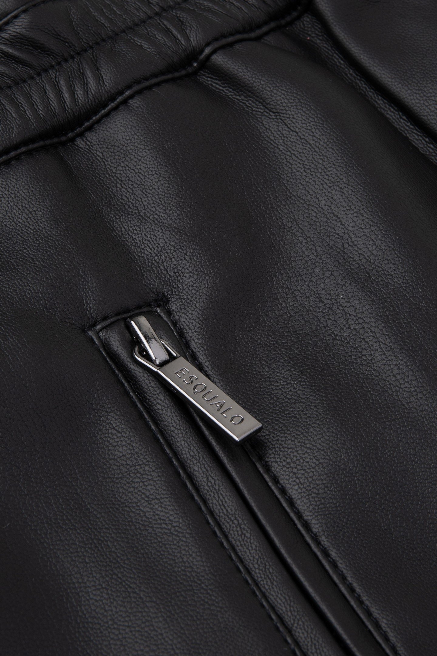 SKIRT JOGGER ZIPPER SHORT PU BLACK 2