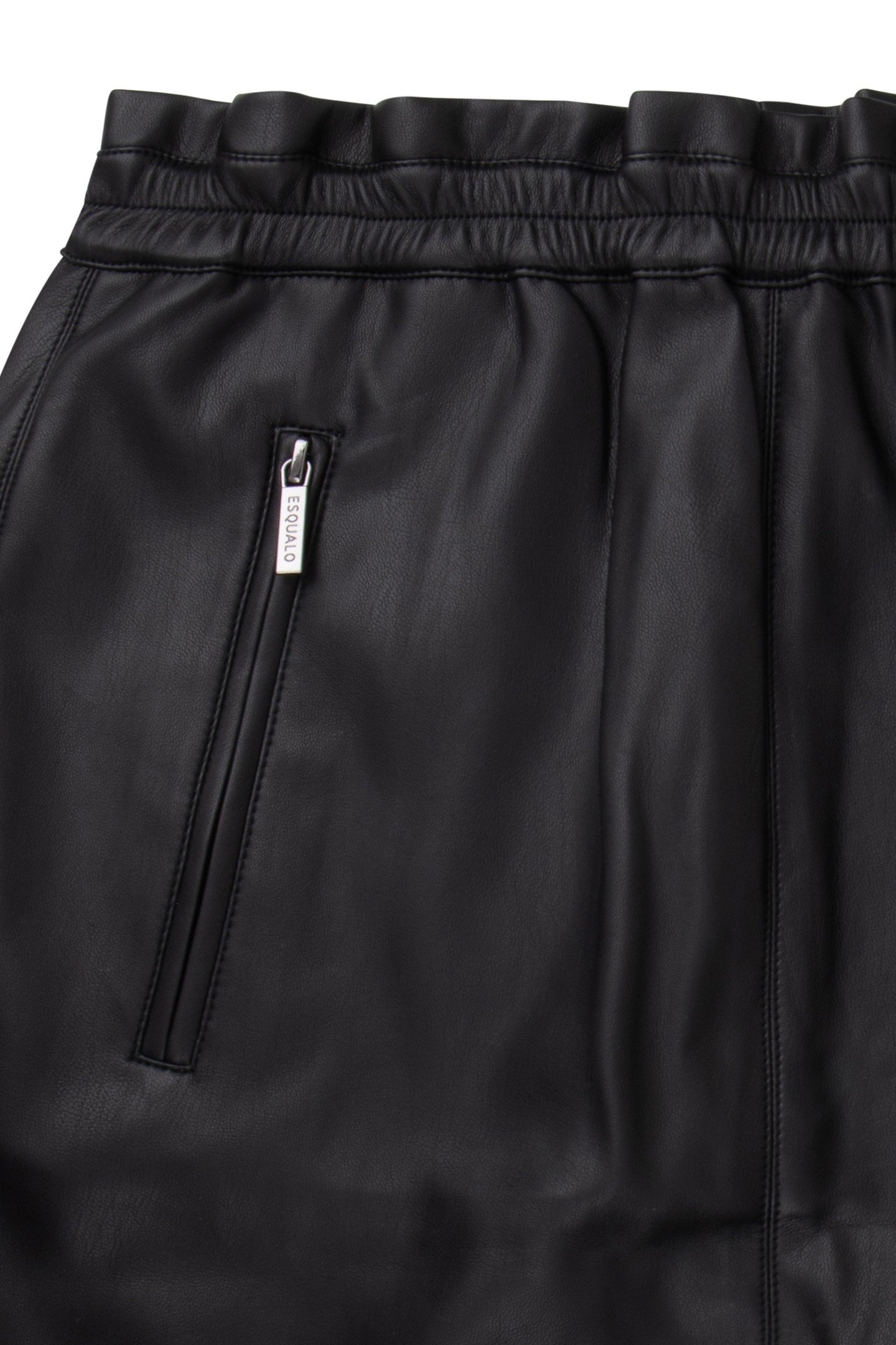 SKIRT JOGGER ZIPPER SHORT PU BLACK 3