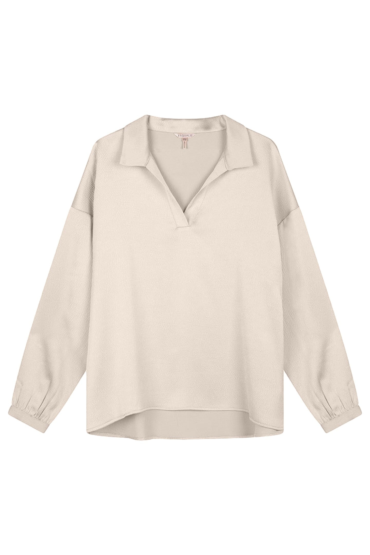 BLOUSE POLO STRUCTURE SATIN OFF WHITE 1