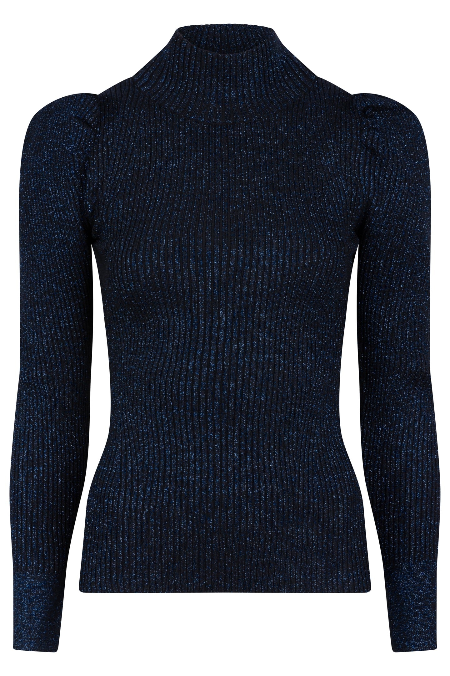 SWEATER MOCK NECK LUREX BLACK / BLUE 6