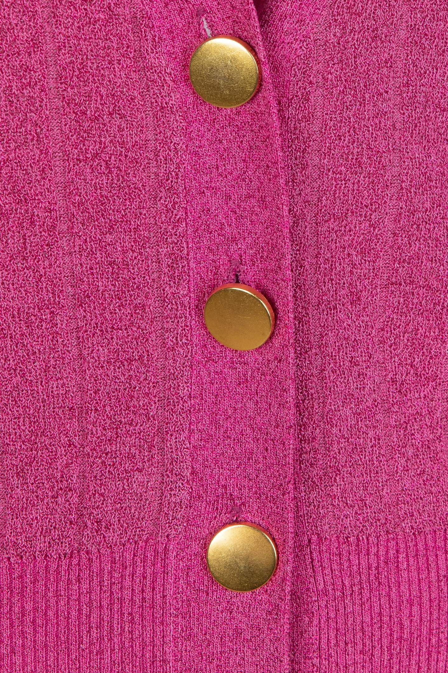 CARDIGAN PUFF SLEEVE RIB LUREX PINK 7