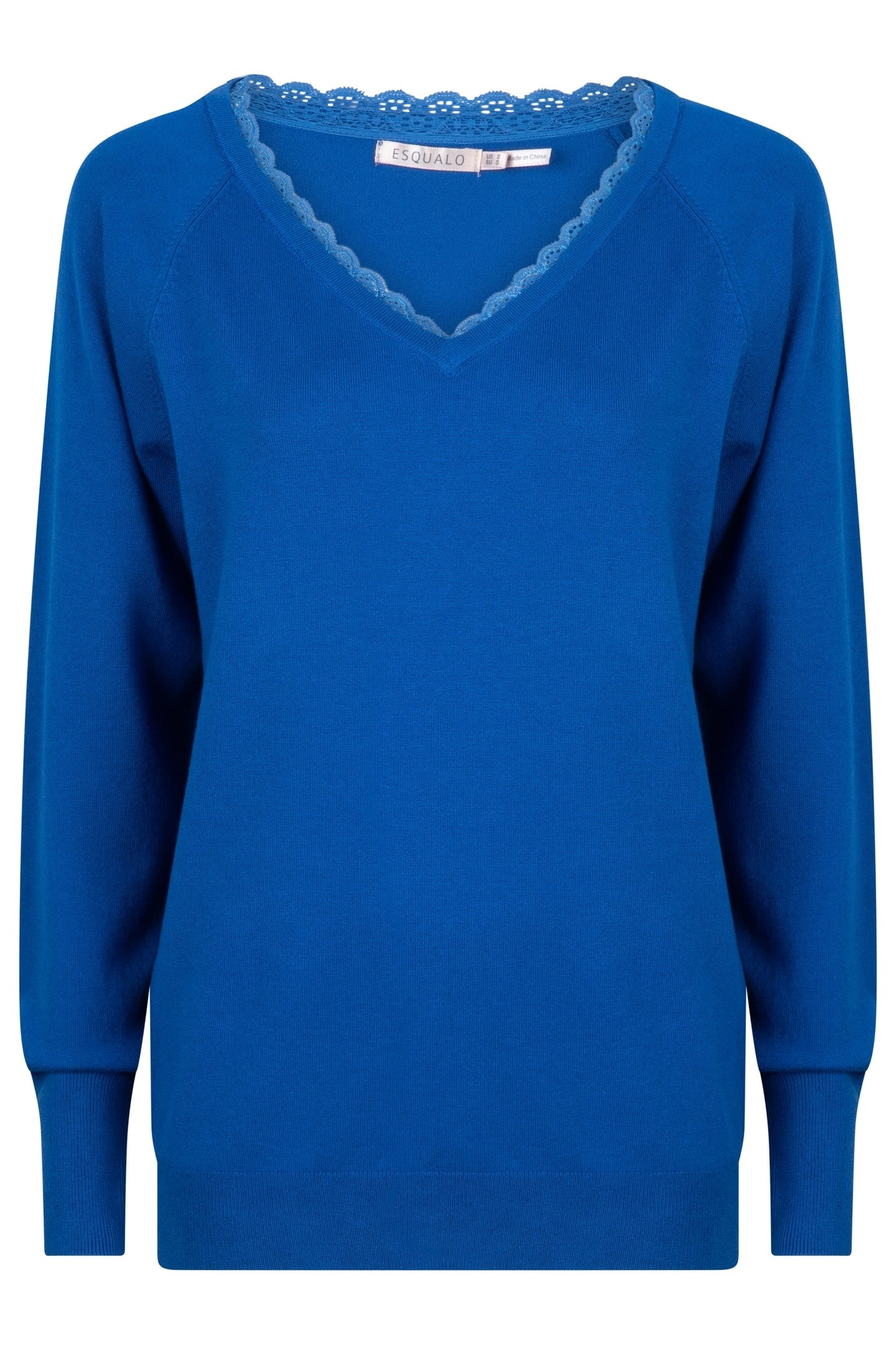 SWEATER V-NECK LACE BLUE 1