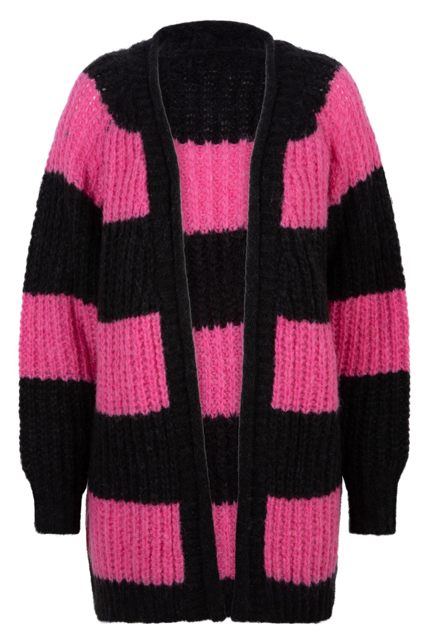 CARDIGAN STRIPED BLACK / PINK 5
