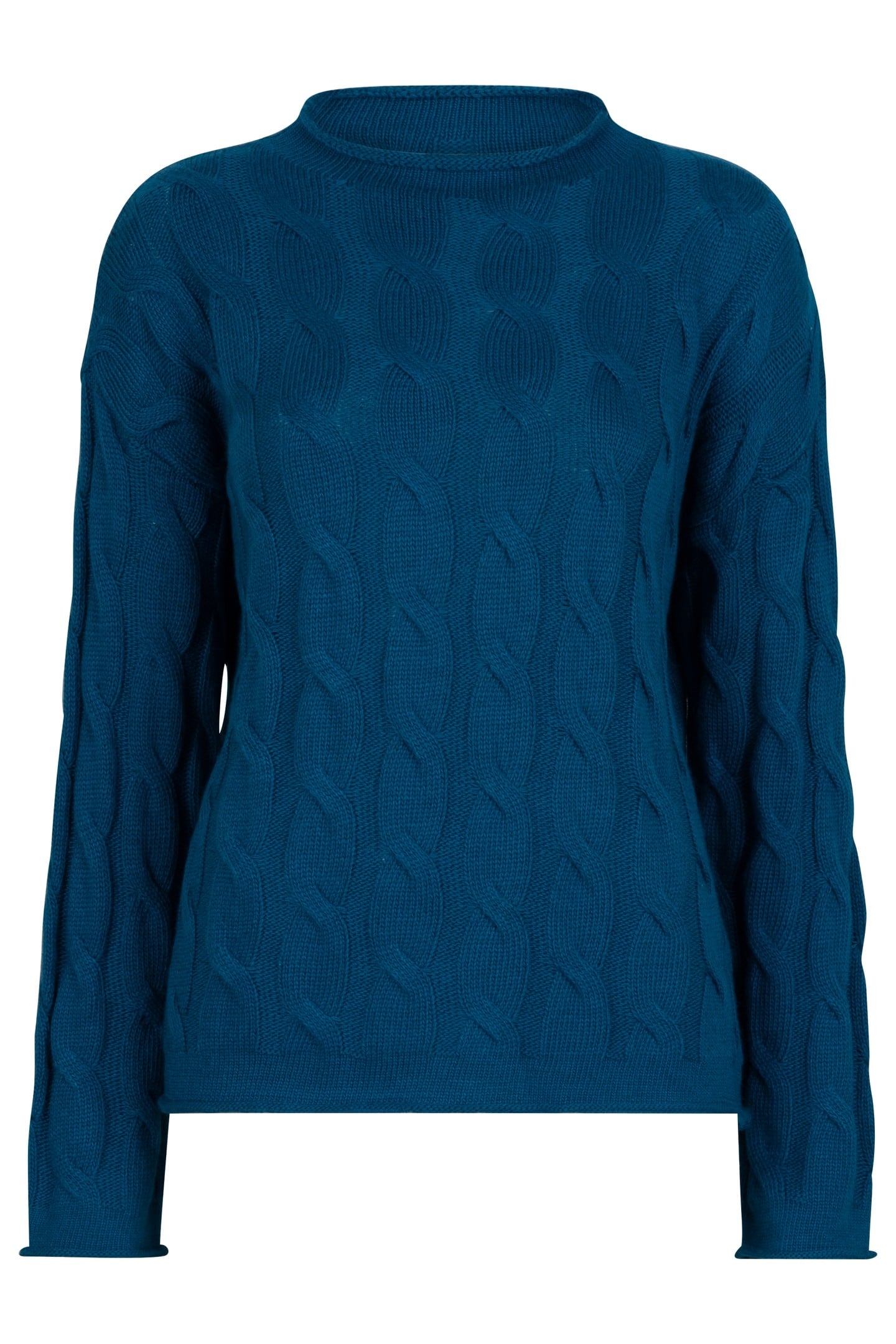 SWEATER CABLES TURTLE NECK PETROL 5