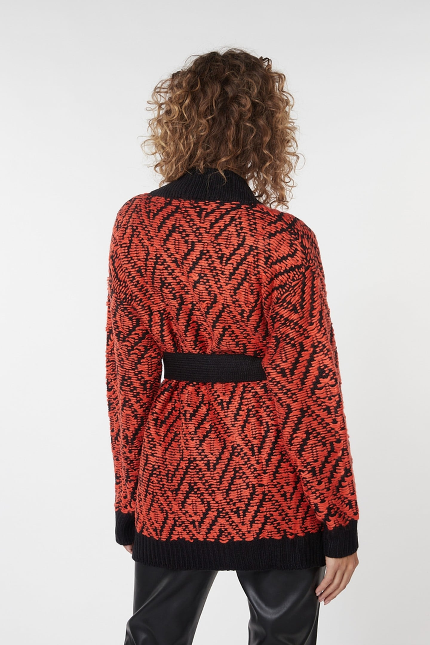 CARDIGAN 3D KNIT BLACK / RED 3