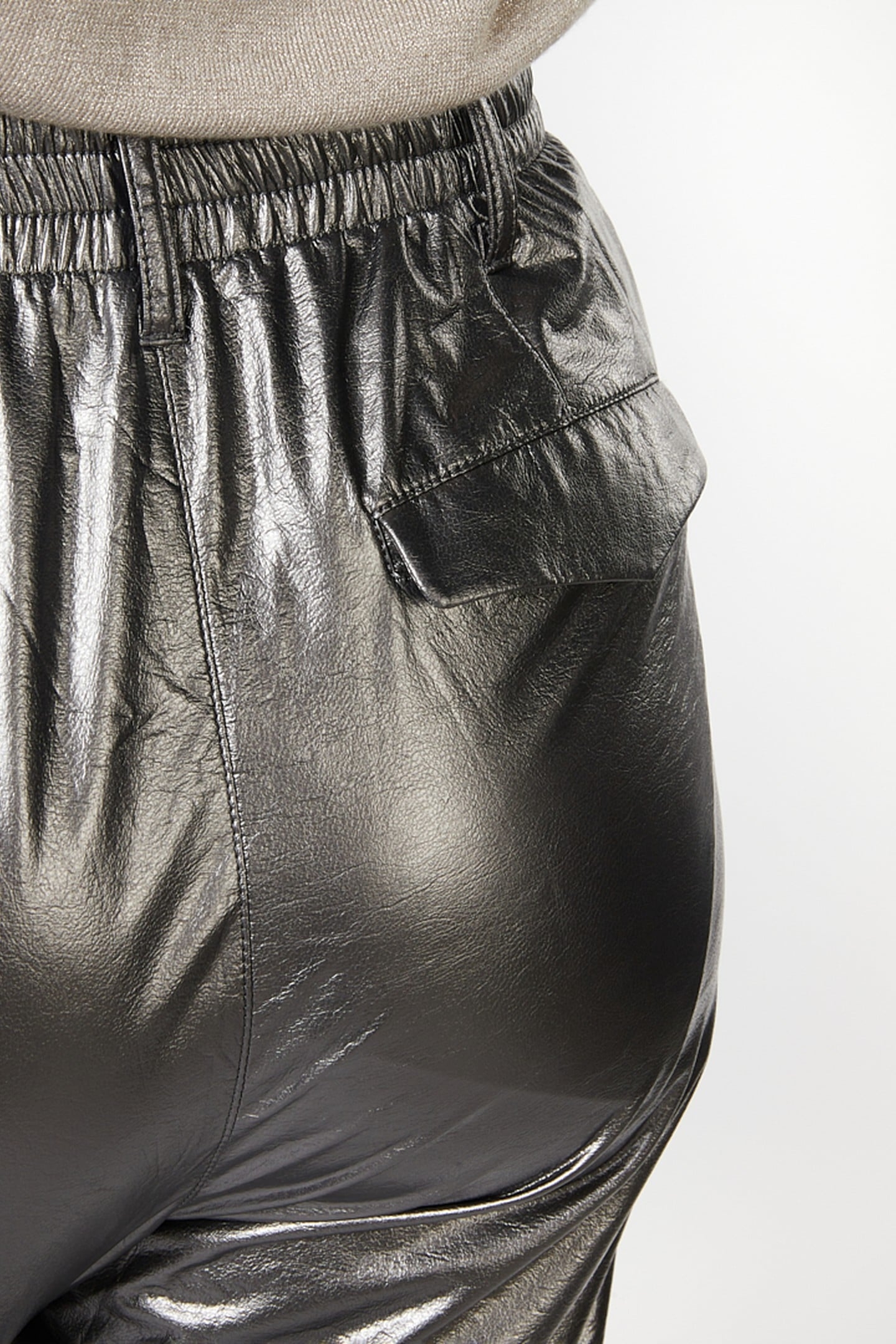 TROUSERS METALLIC PU SILVER 6