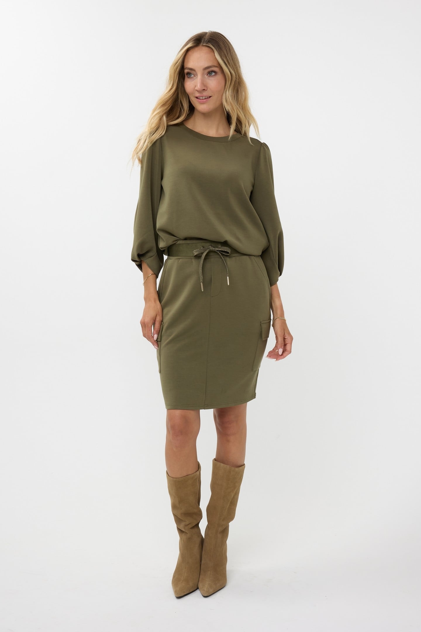 SKIRT CARGO MODAL MOSS GREEN 1